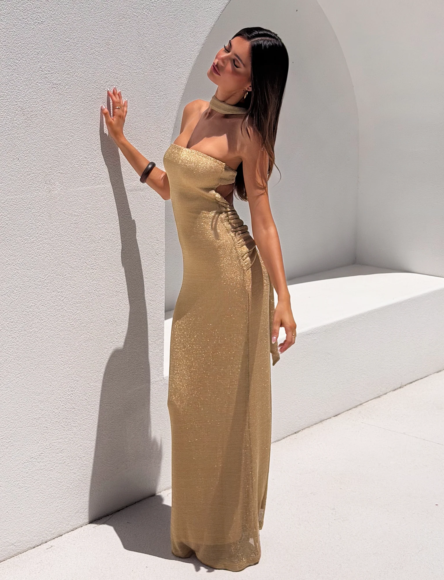 DANIELA SCARF DRESS 2.0 - GOLD