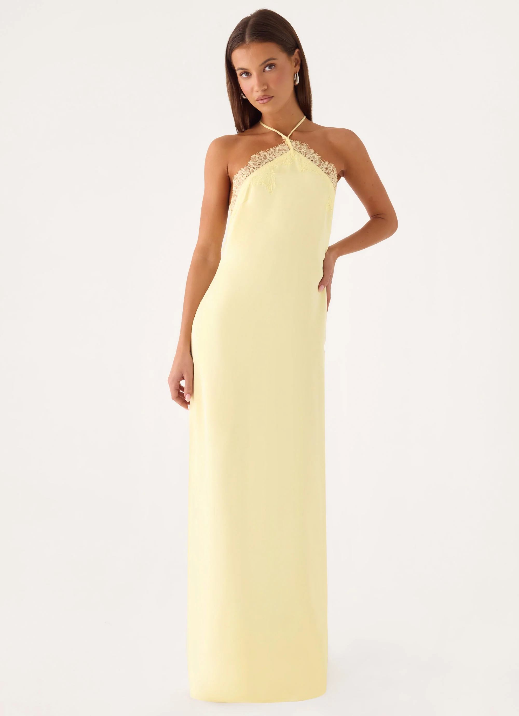 Samaria Halter Maxi Dress - Yellow - luluinthesky