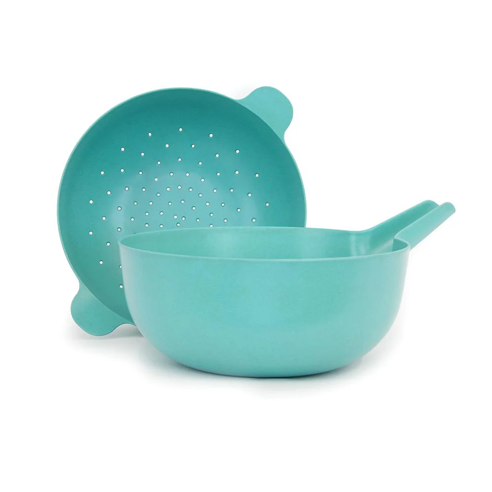 Vogeelle Large Mixing Bowl and Colander Set - Lagoon