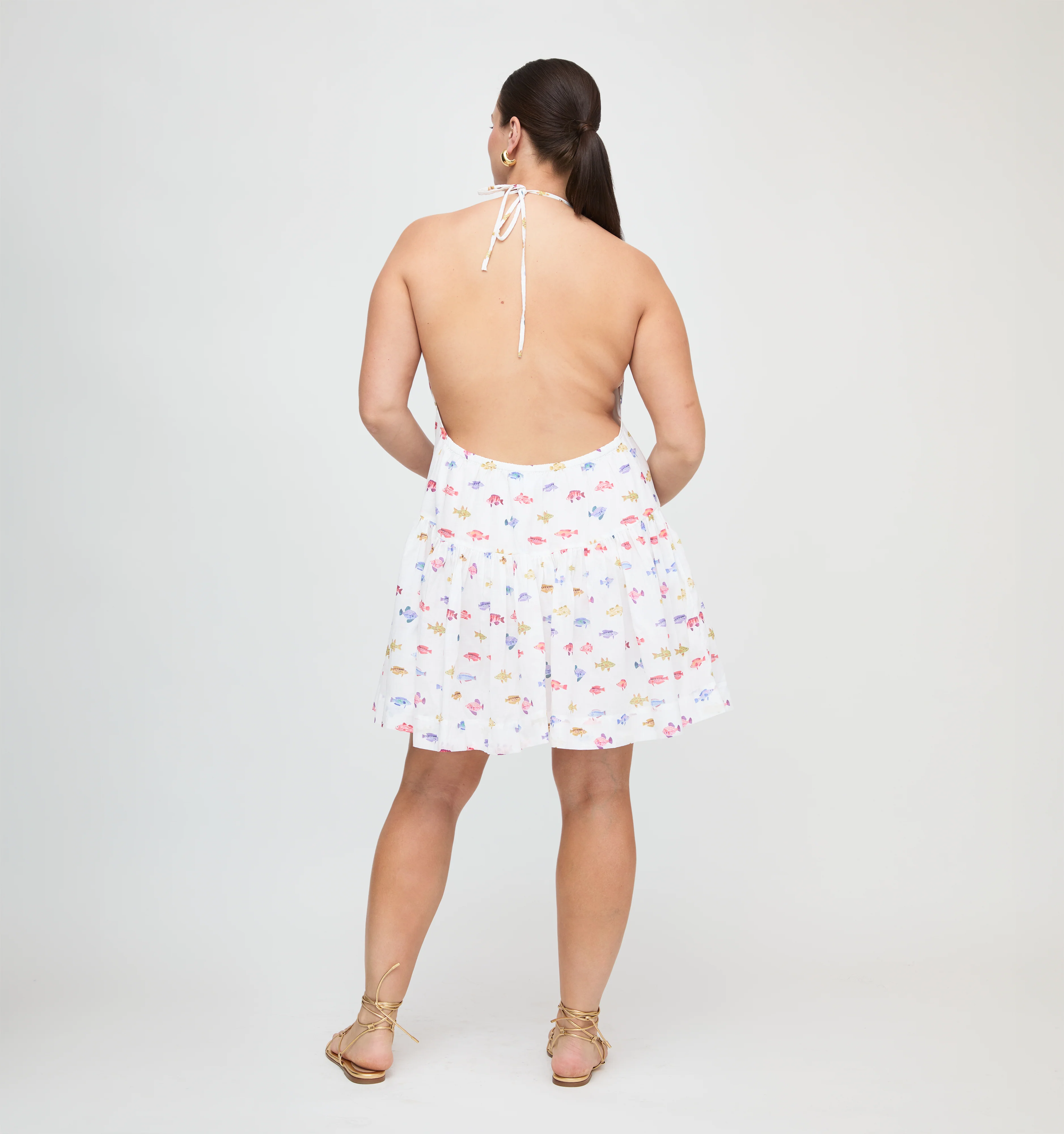 The Sol Tunic Dress - White Rainbow Fish