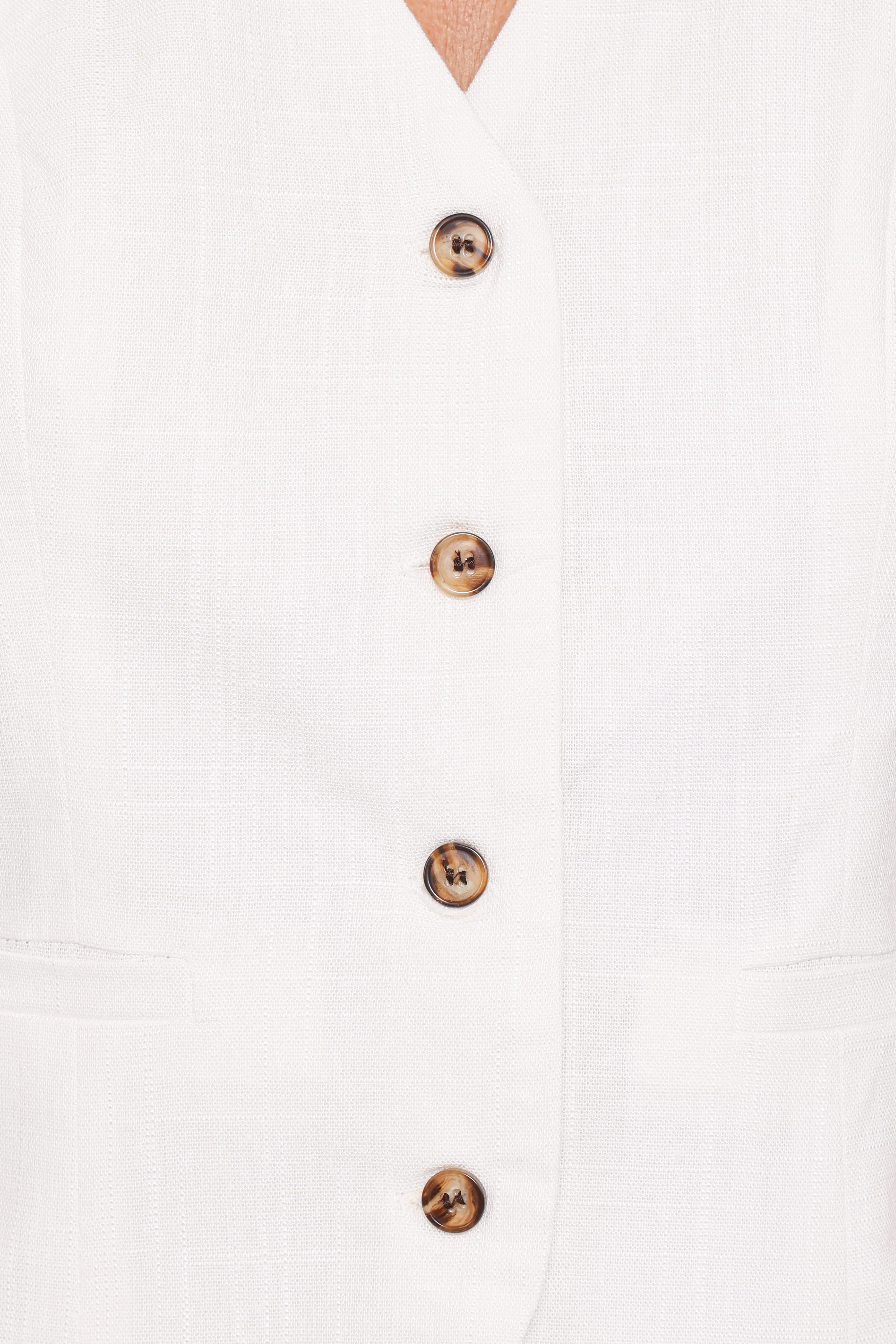 Bell Linen Vest - Cream