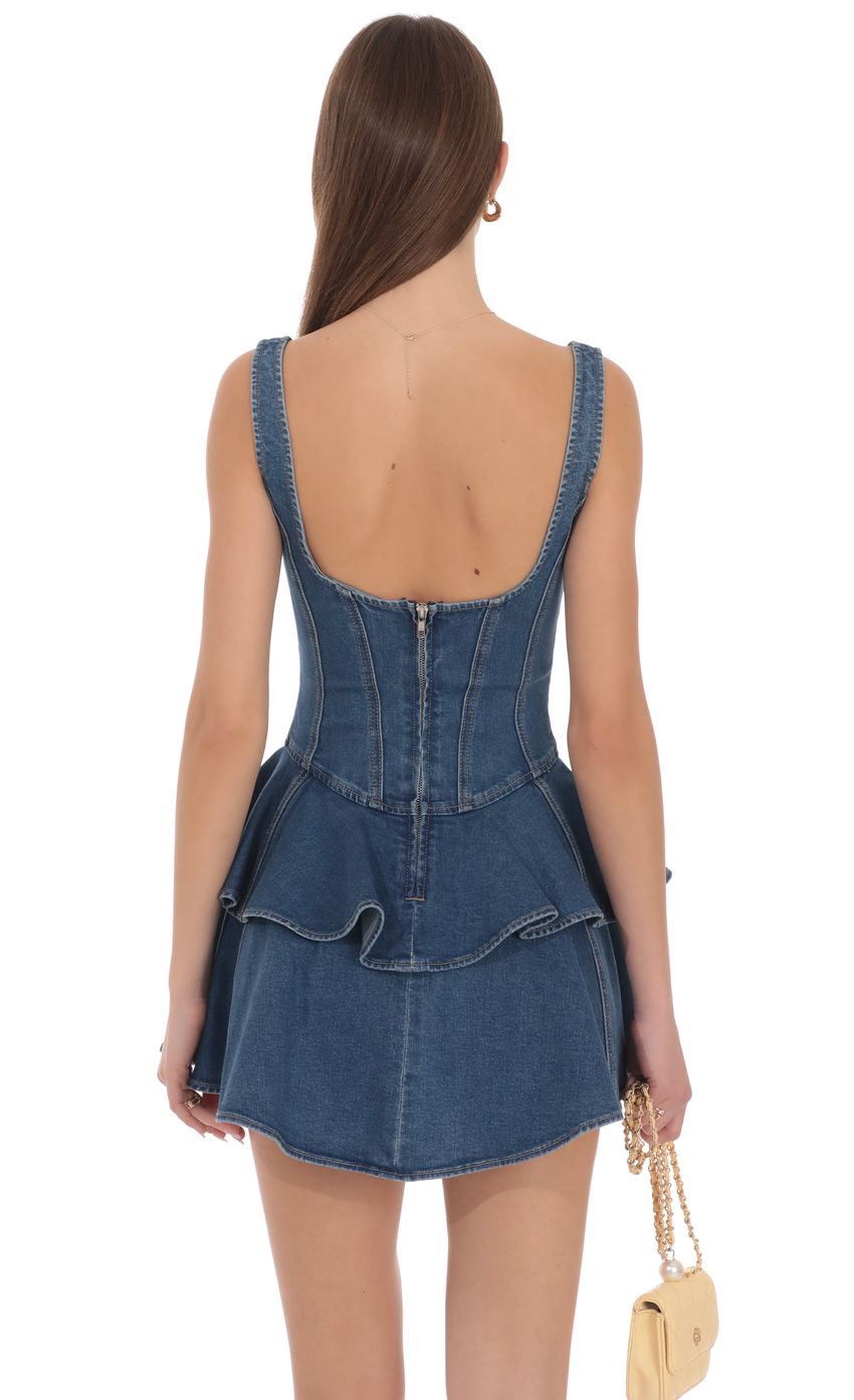 Juliette Tiered Denim Mini Dress