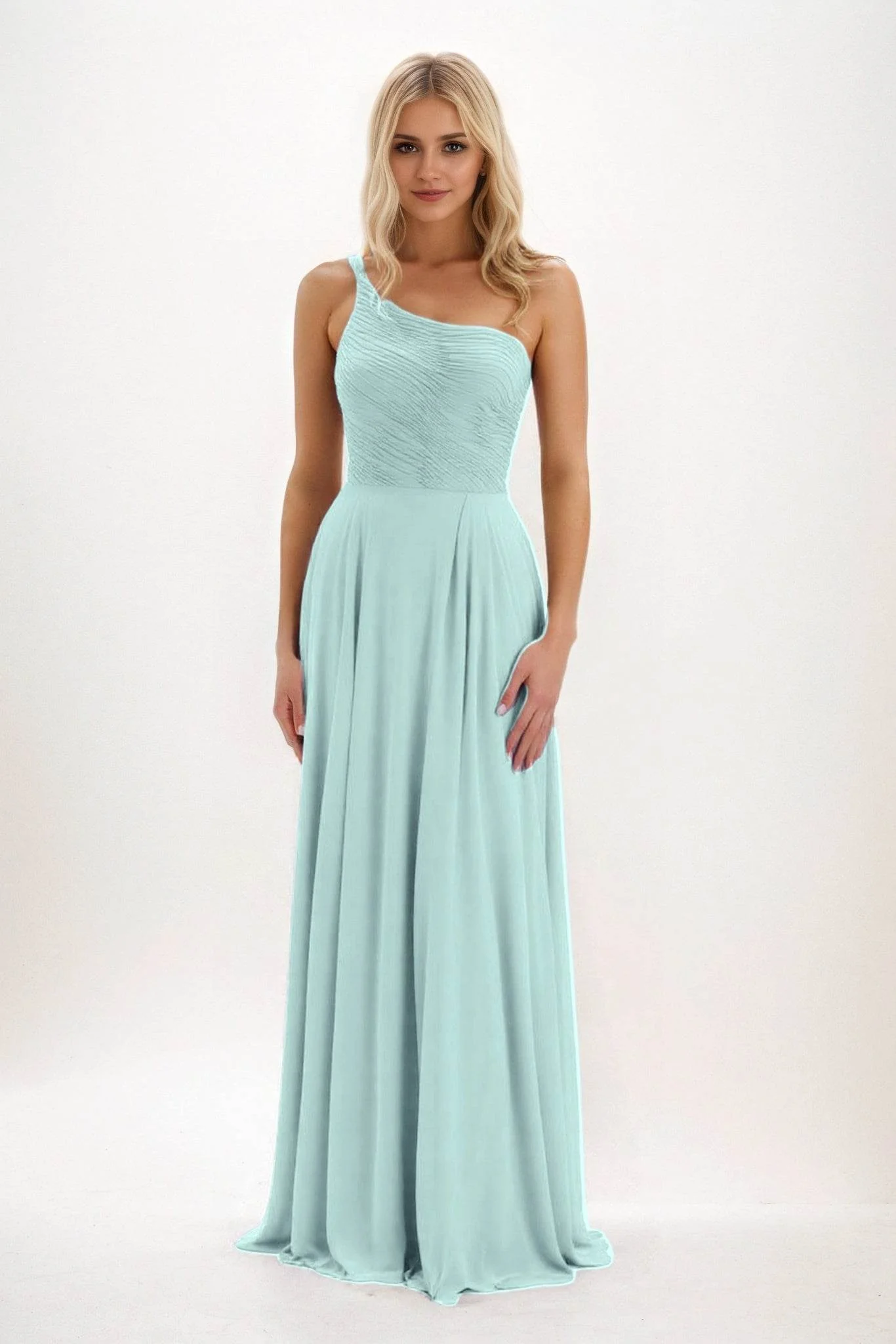A-Line Maxi Chiffon Bridesmaid Dress CB0858