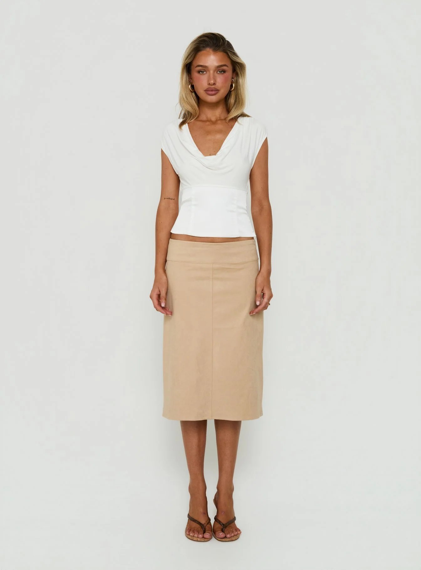 Sommerset Cowl Neck Top White