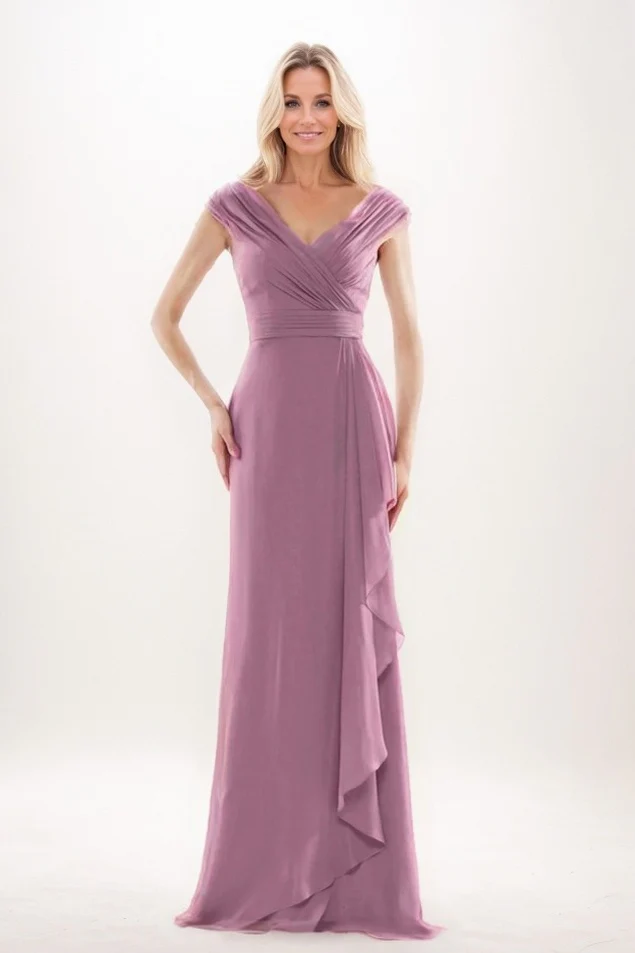 Sheath-Column Maxi Chiffon Mother Of The Bride Dress CM0312