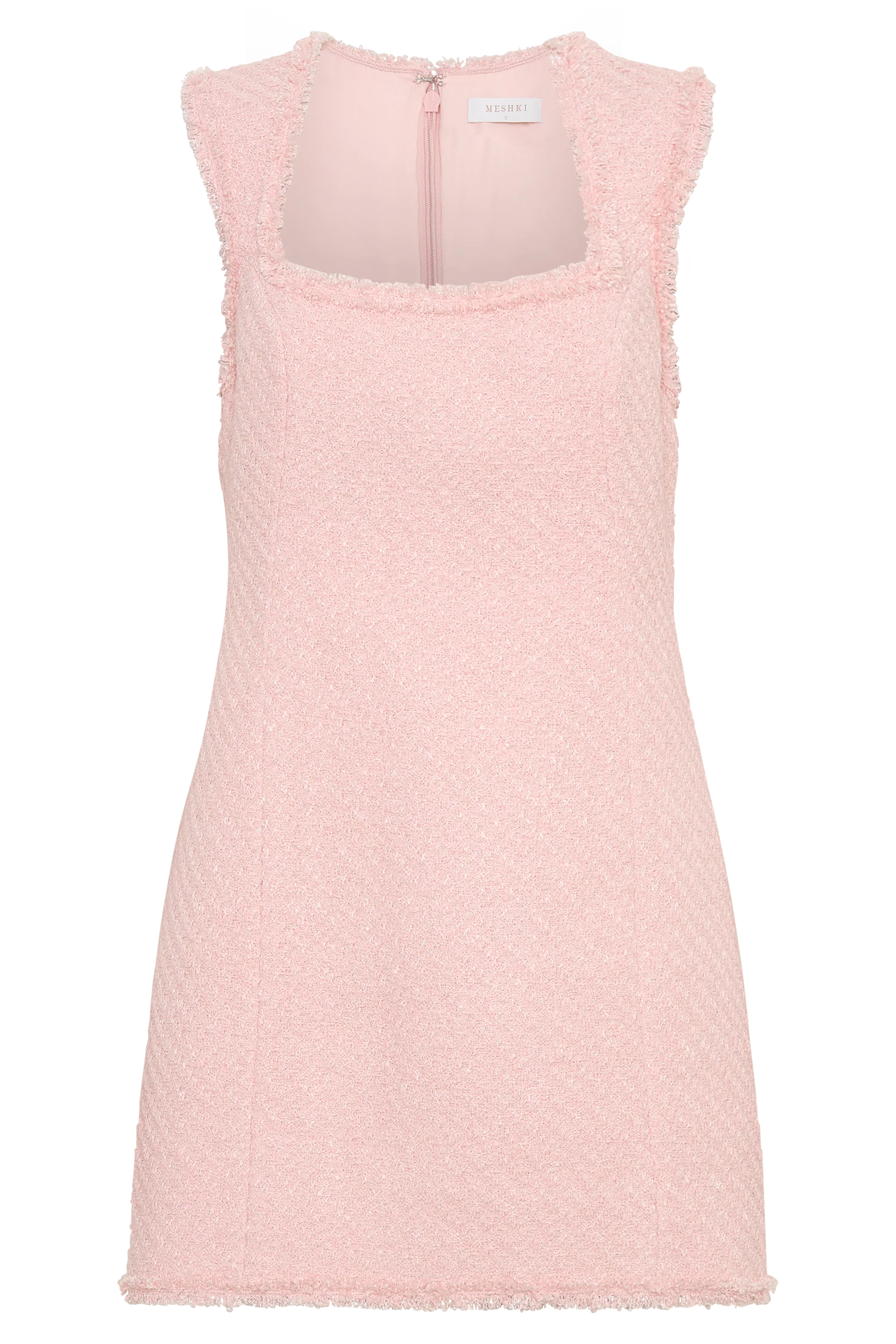 Lea Tweed Sleeveless Mini Dress - Baby Pink