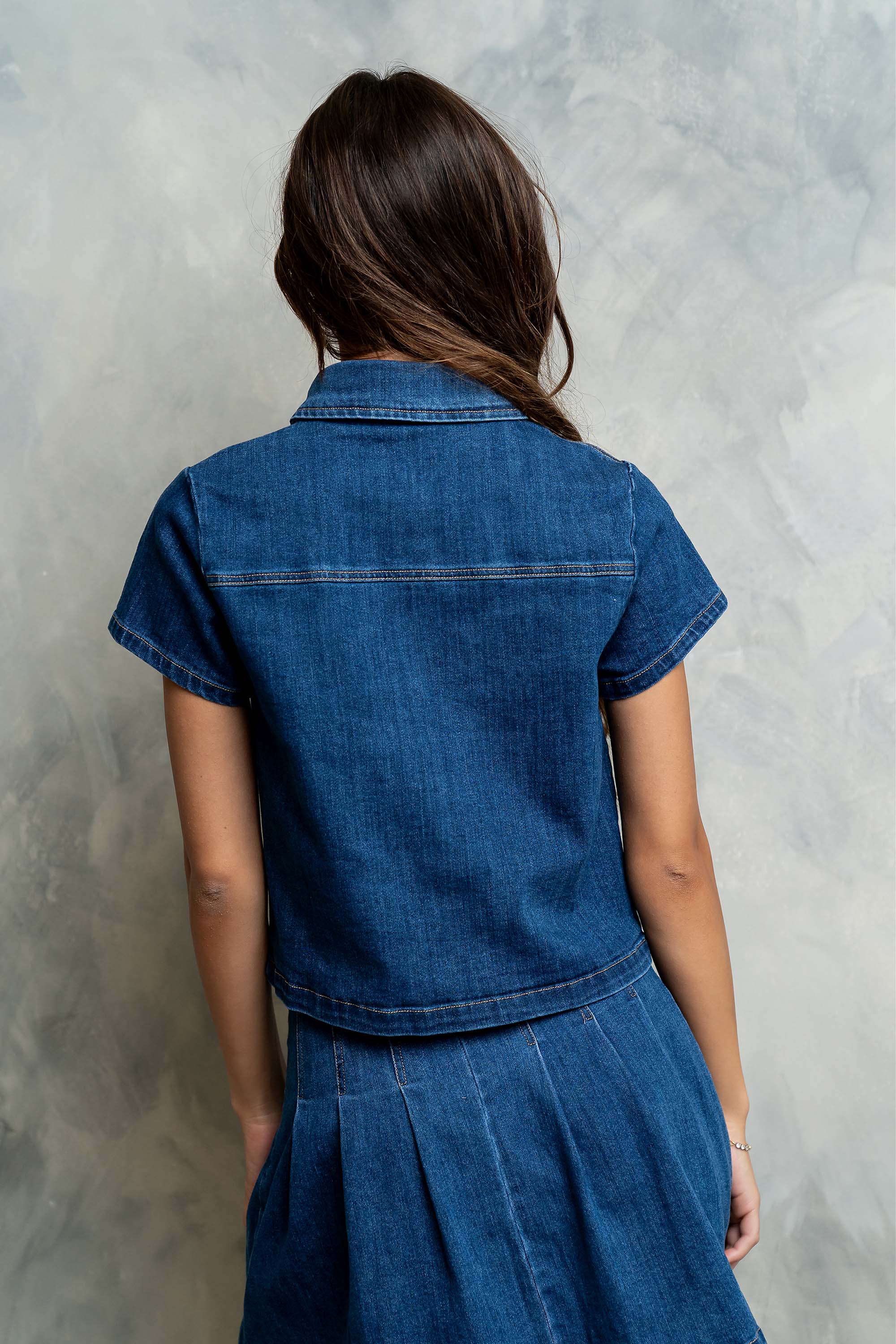 Alyssa Button Up Denim Top - FINAL SALE