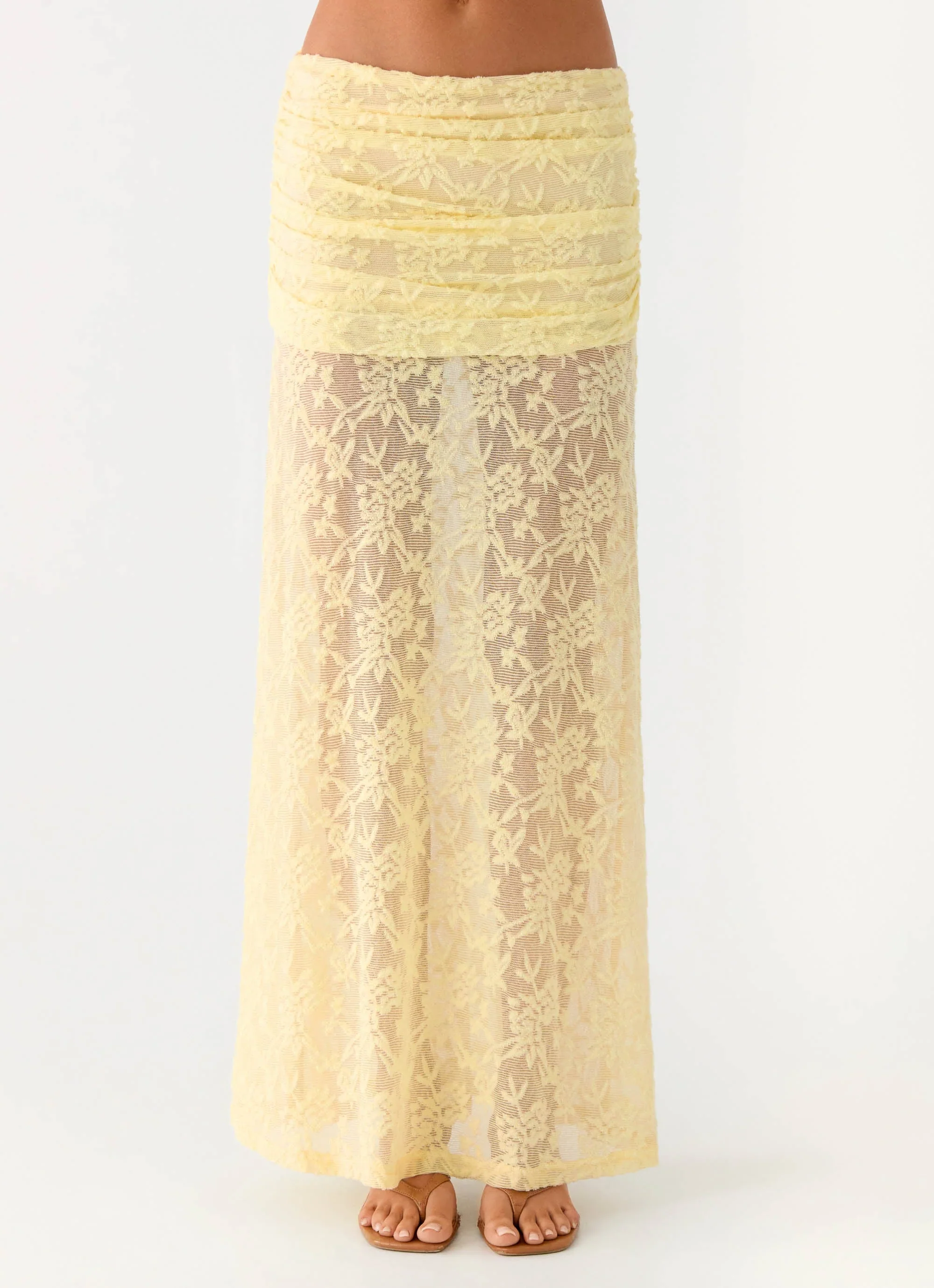 Farruko Jacquard Maxi Skirt - Butter