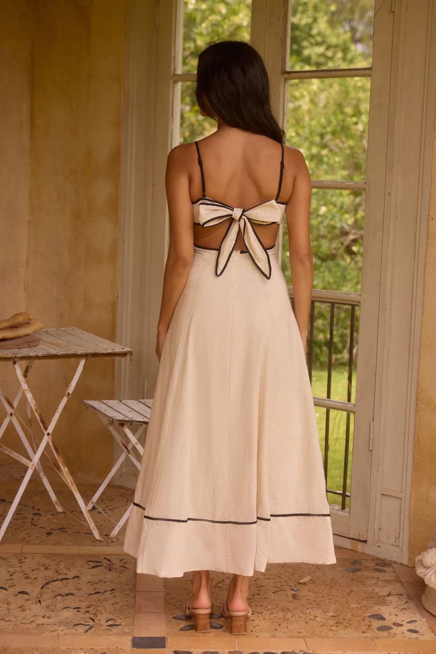 Floating Orchid Maxi Dress White