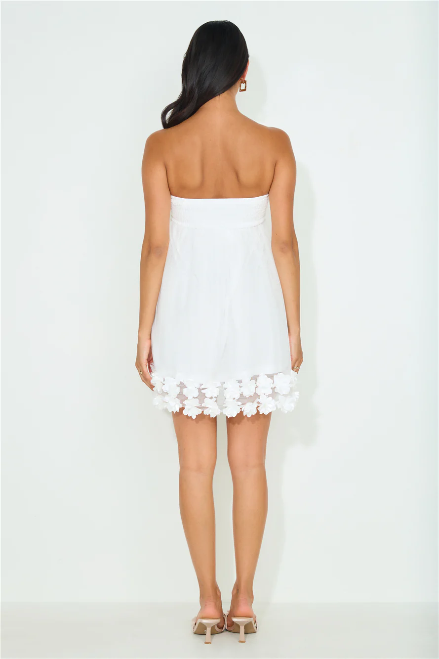 Giving All Of Me Strapless Tulle Mini Dress White - luluinthesky