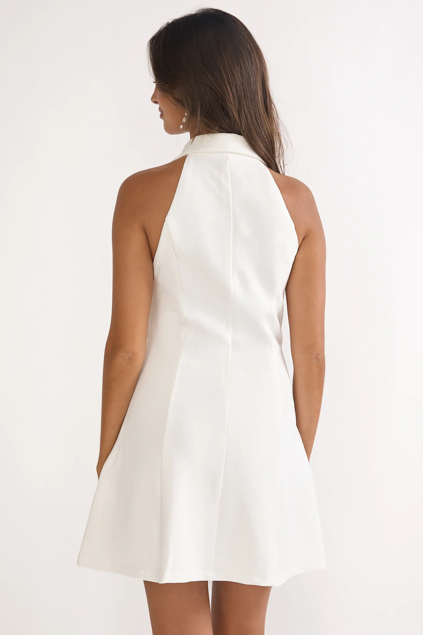 Esmarie Collared Mini Dress White - luluinthesky