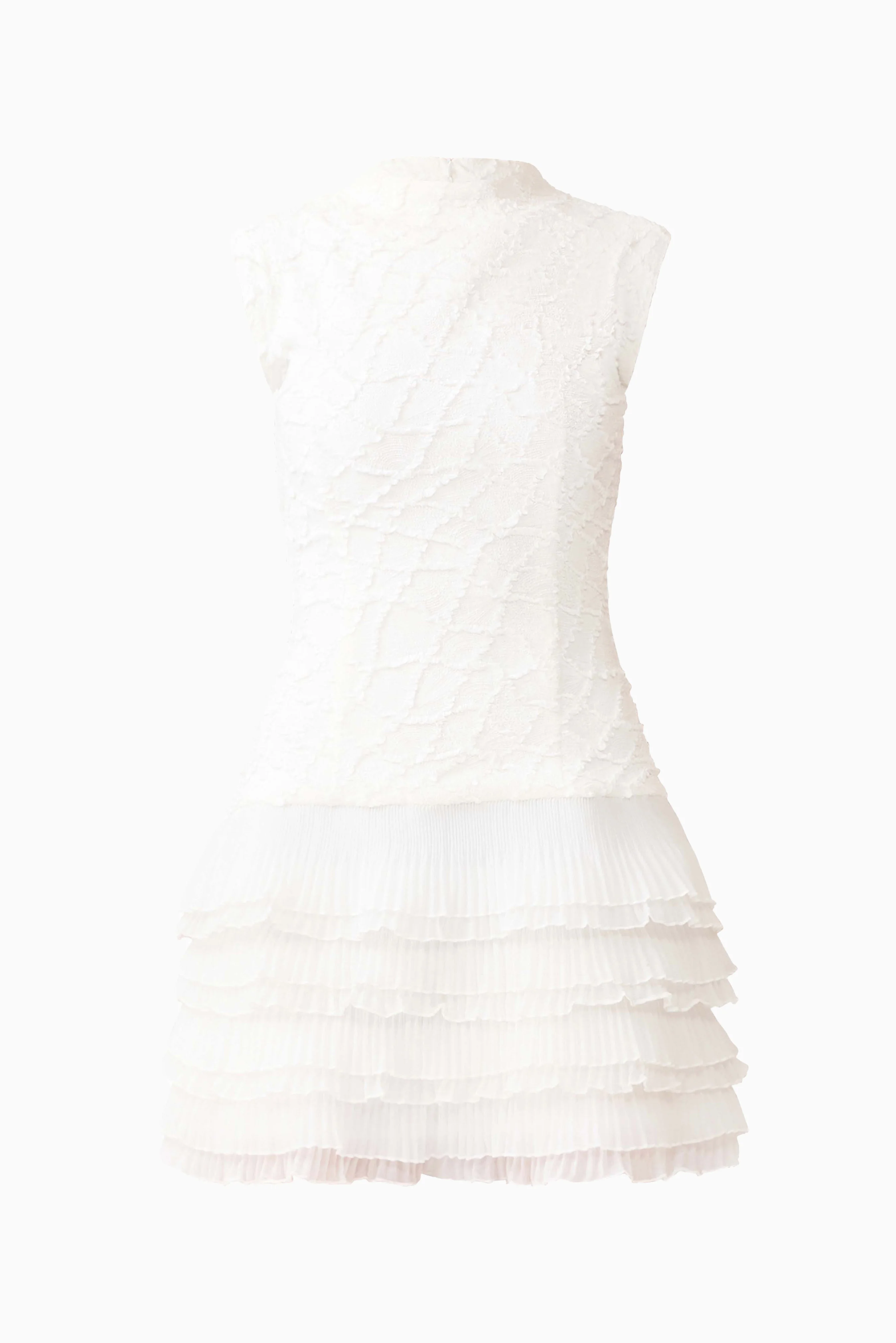 Alexandra Tiered Mini Dress in White
