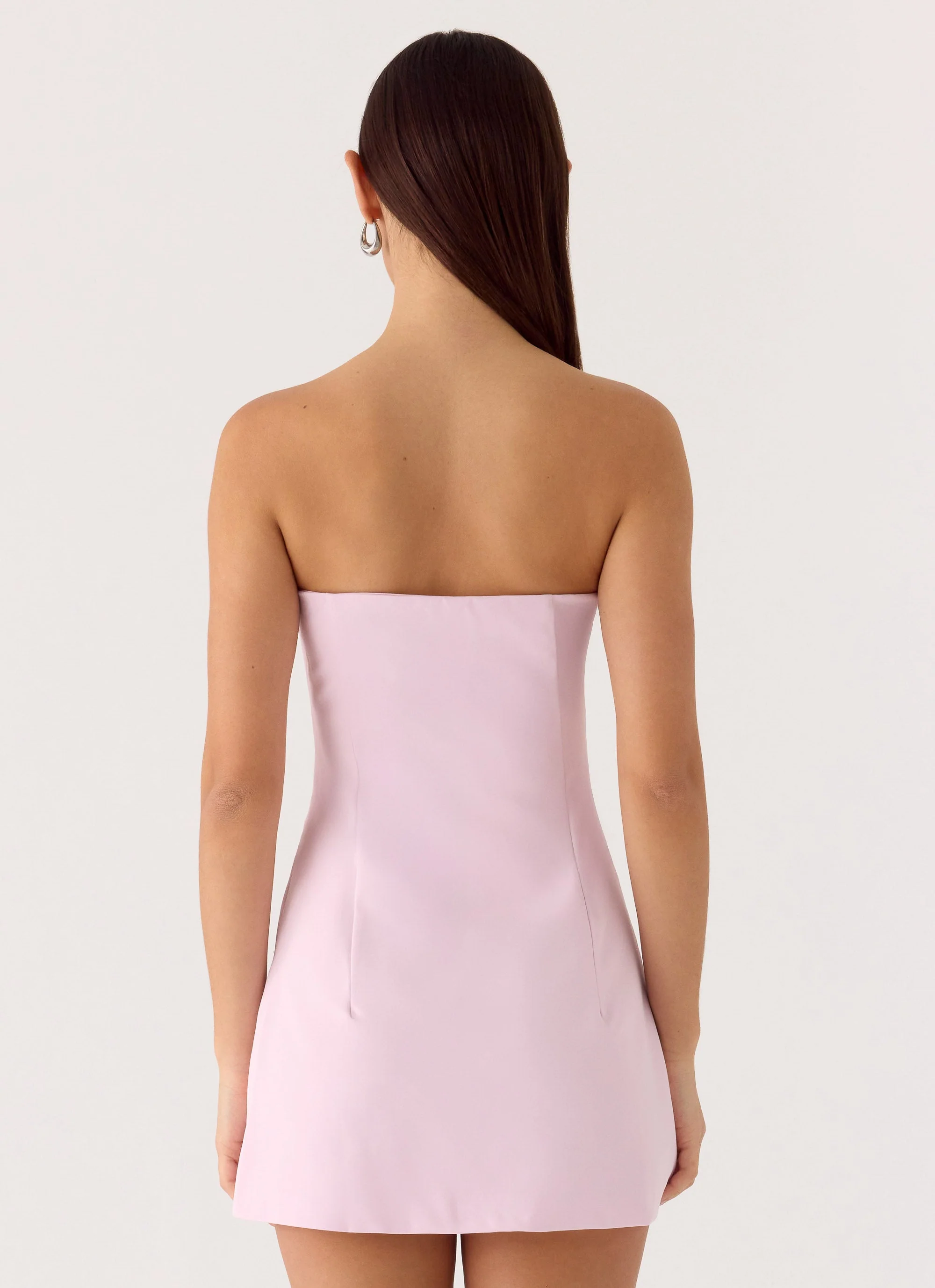 Della Strapless Mini Dress - Pink - luluinthesky
