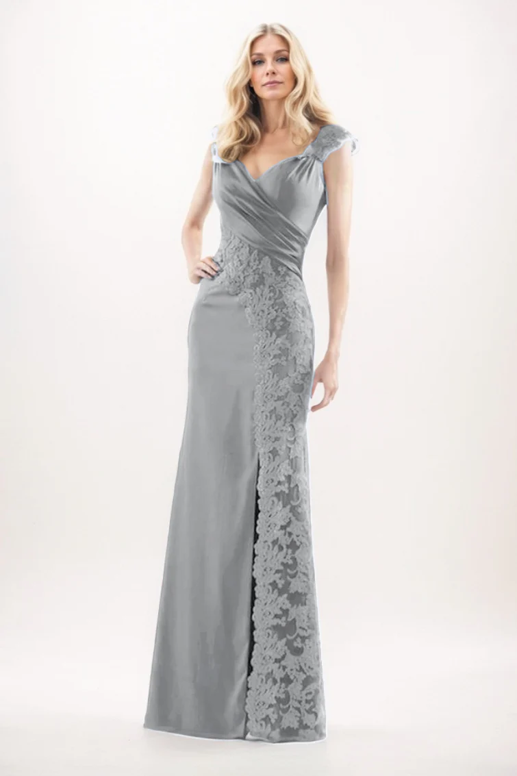 Sheath-Column Maxi Chiffon Mother Of The Bride Dress CM0275
