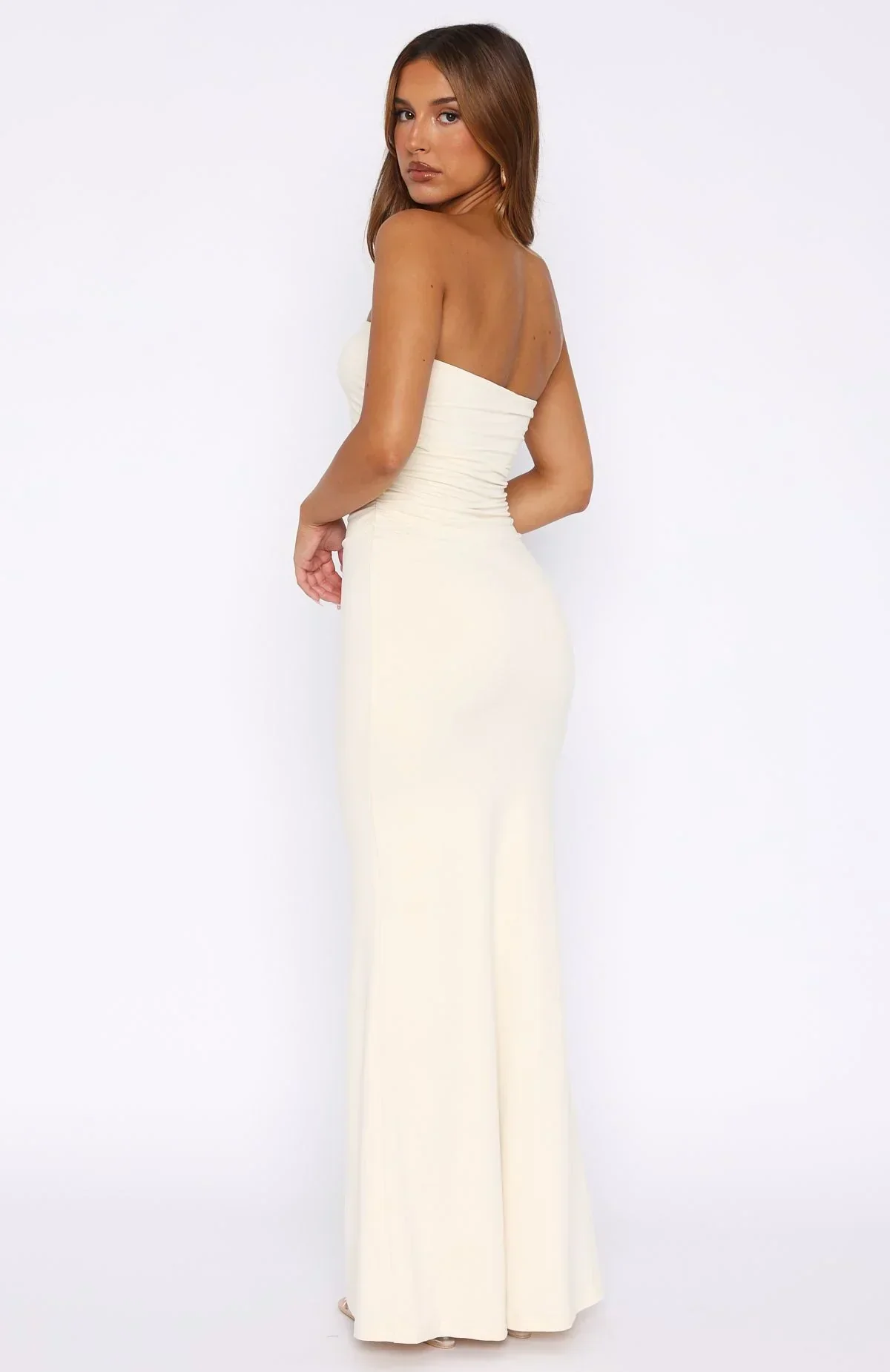 Confidence Is Key Strapless Maxi Dress Bone