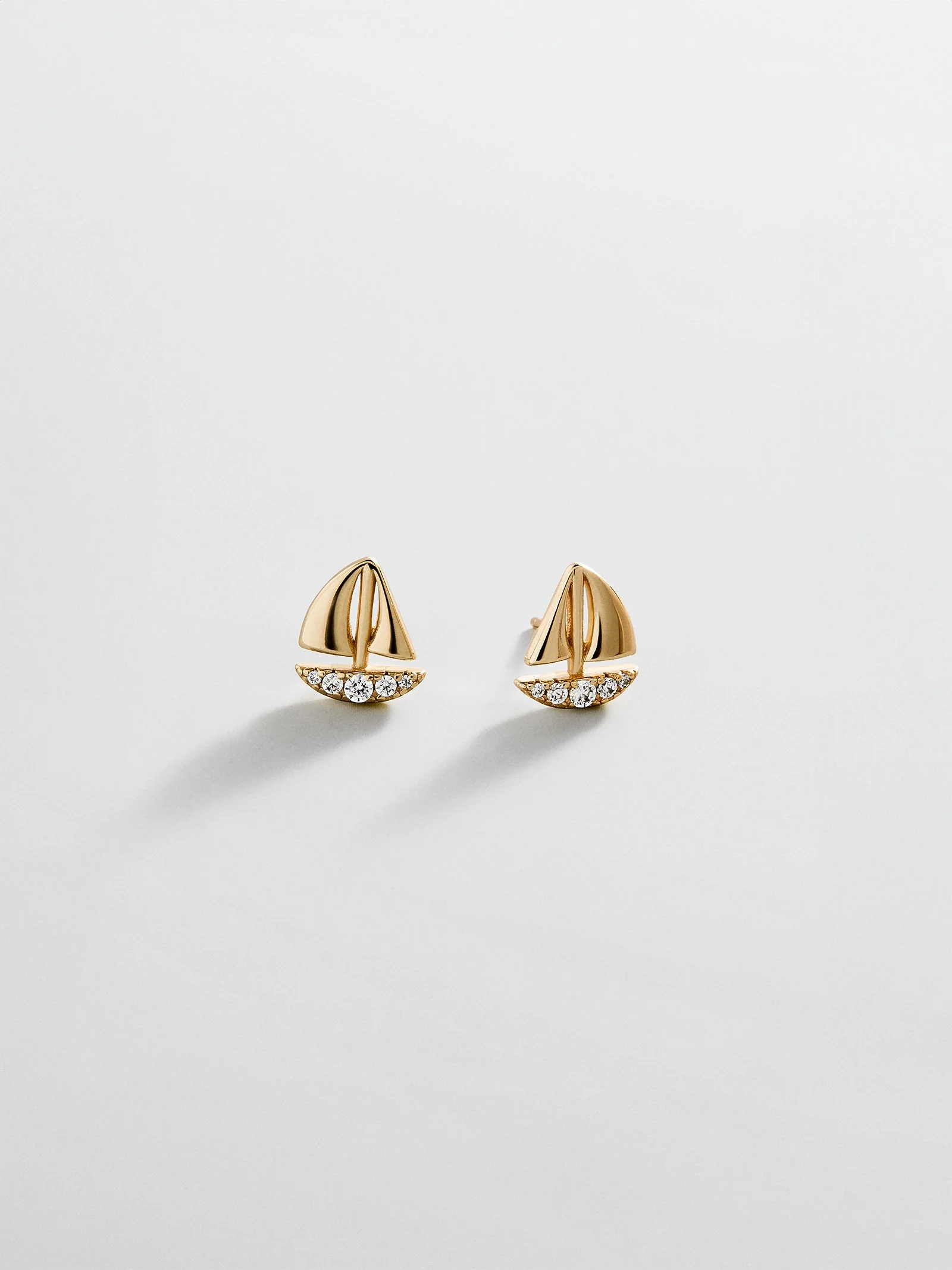 14K Gold Just For Fun Earrings - Sailboat