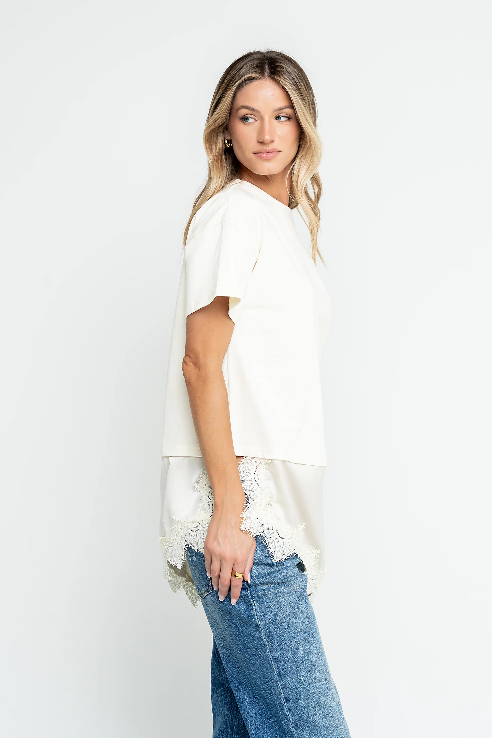 Mika Combination Top in Cream