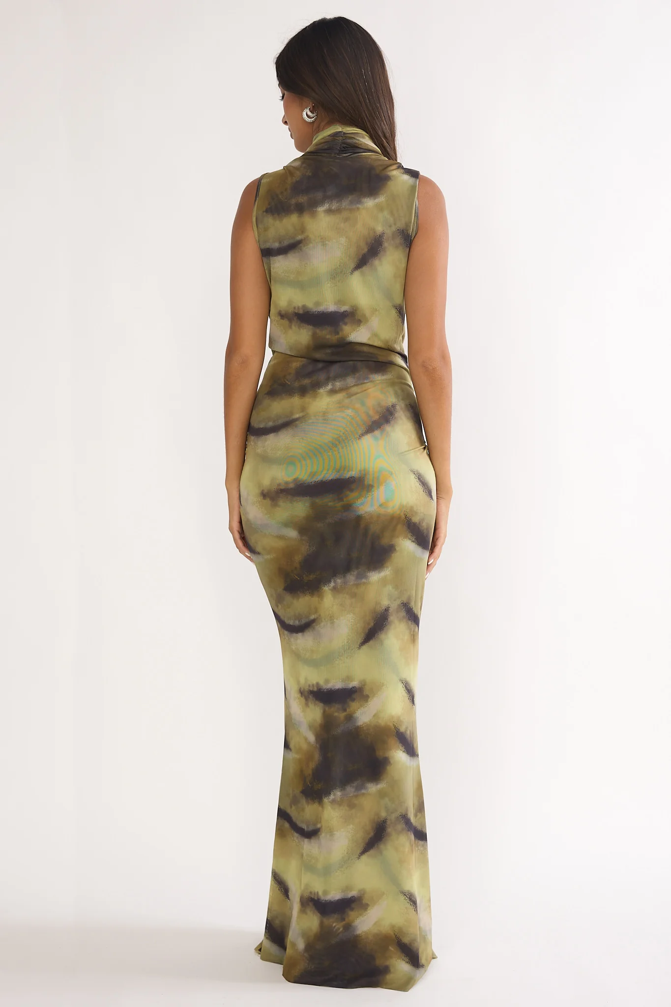 Veya Sleeveless Cowl Maxi Dress Moss - luluinthesky