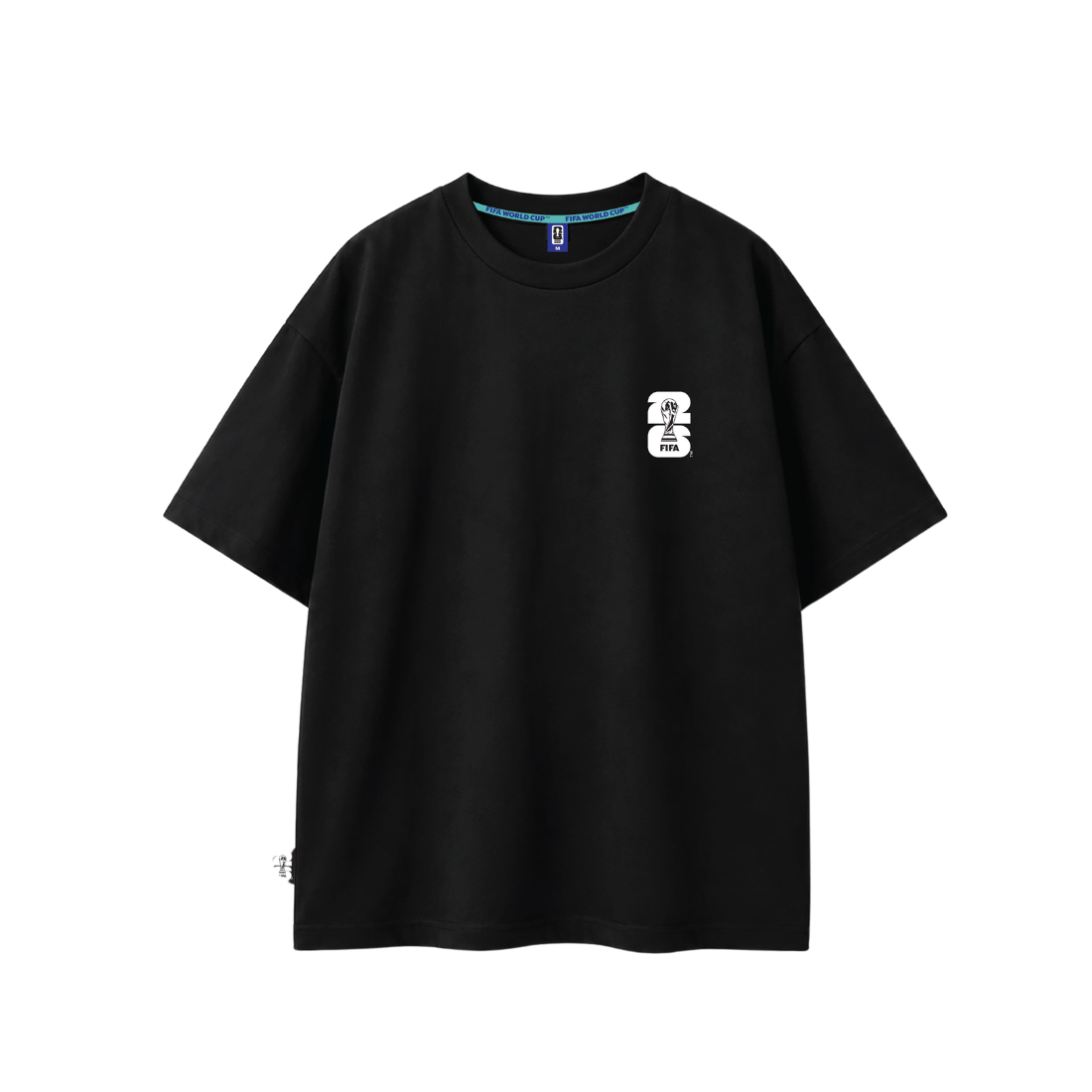 WORLD CUP Oversize Men S/S Round Neck Black EST1107-1-BLK