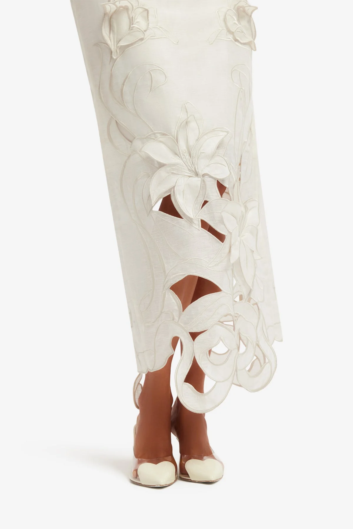 Rayna Appliqué Bustier Maxi Dress - Lily in Snow