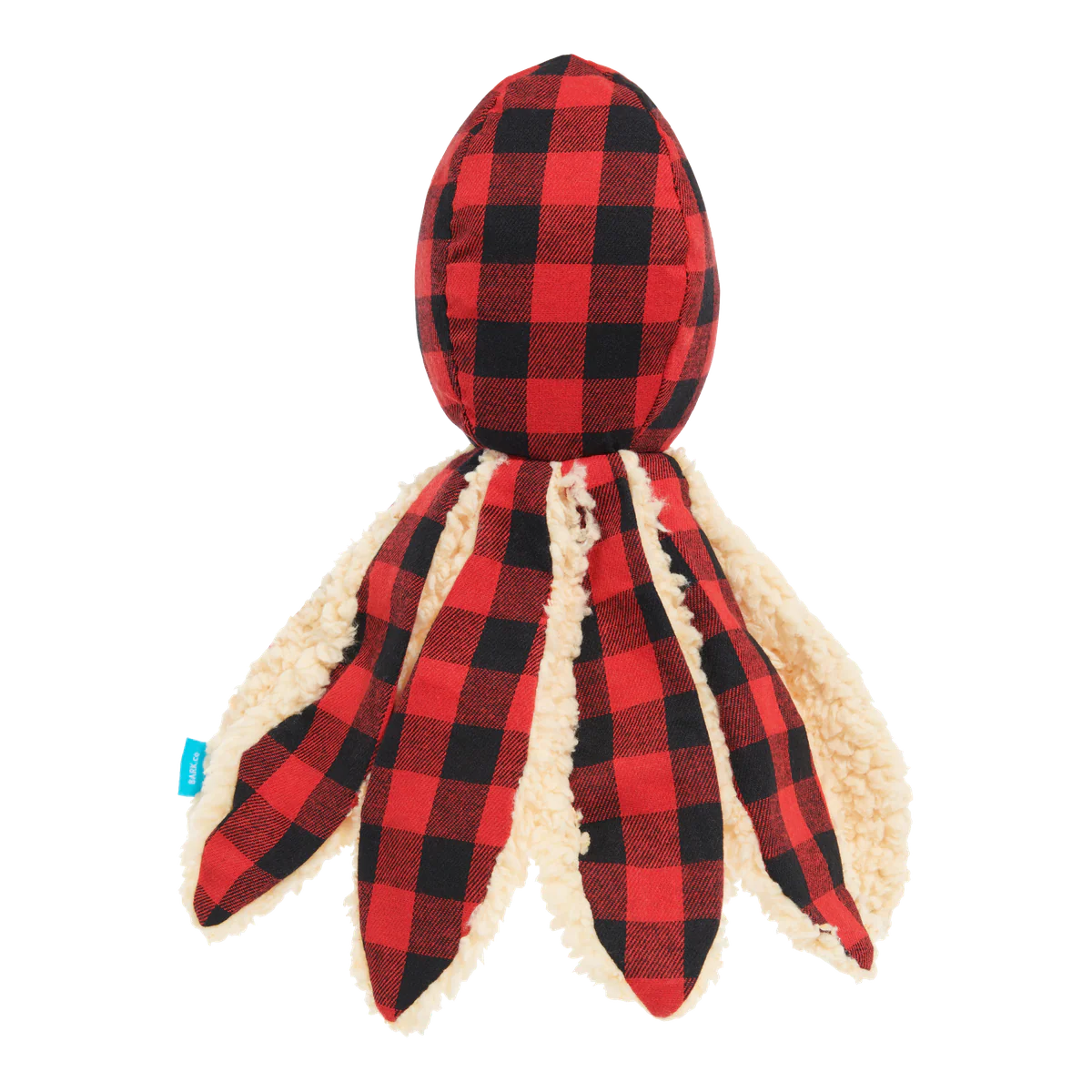 Plaid Ollie the Octopus Whip-n-Flip Plush Tug Dog Toy
