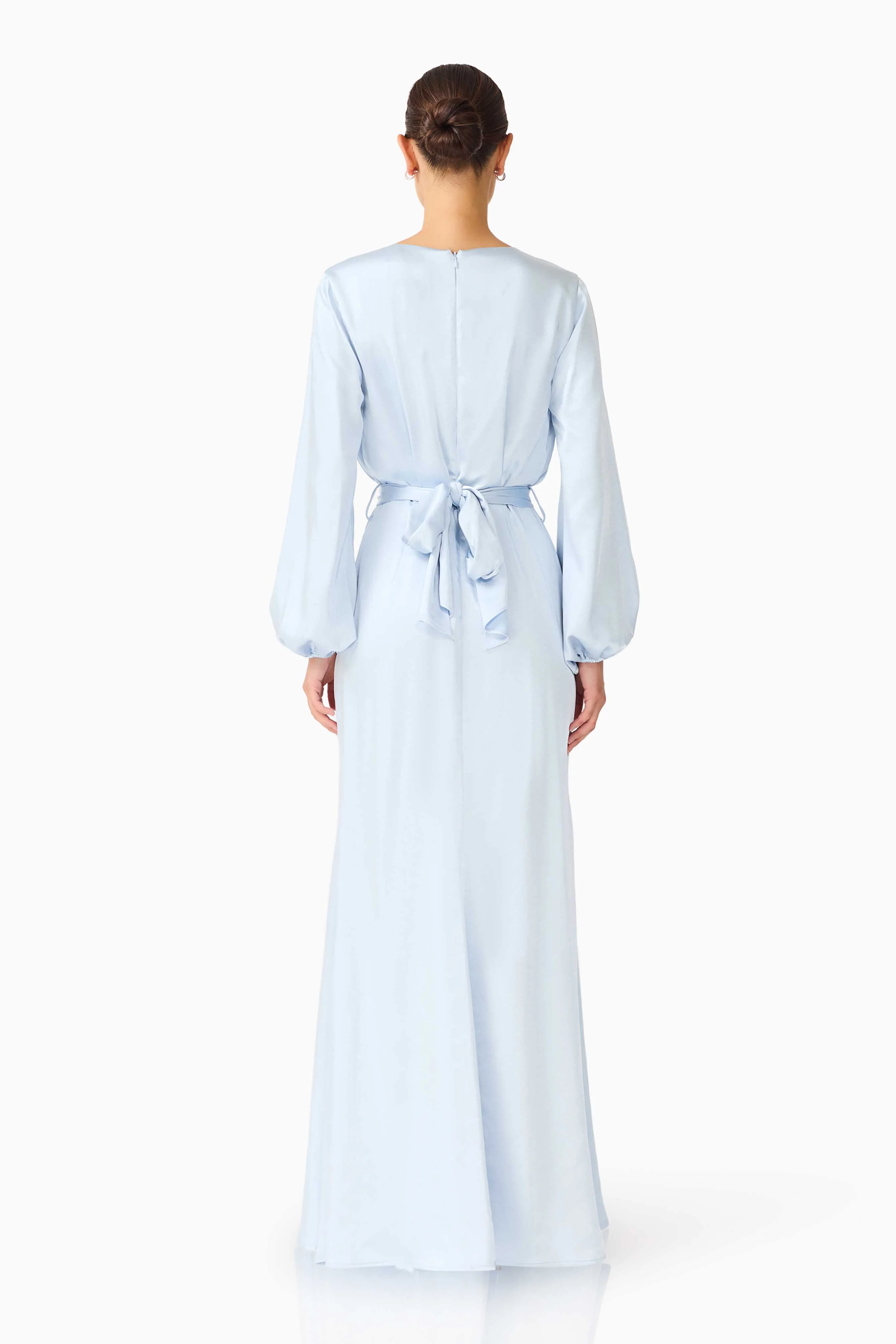 Kai Long Sleeve Maxi Dress in Pale Blue