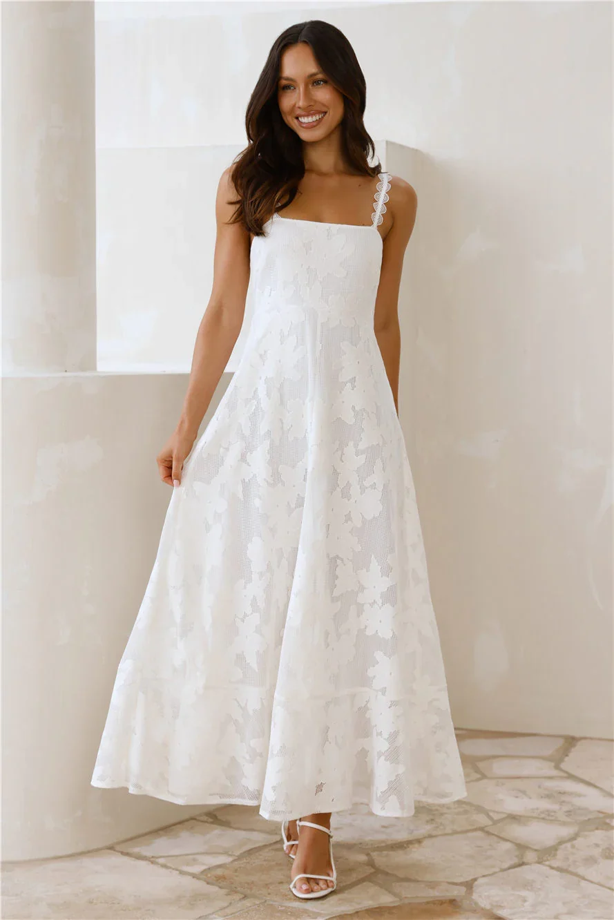 Soft Blossom Maxi Dress Cream