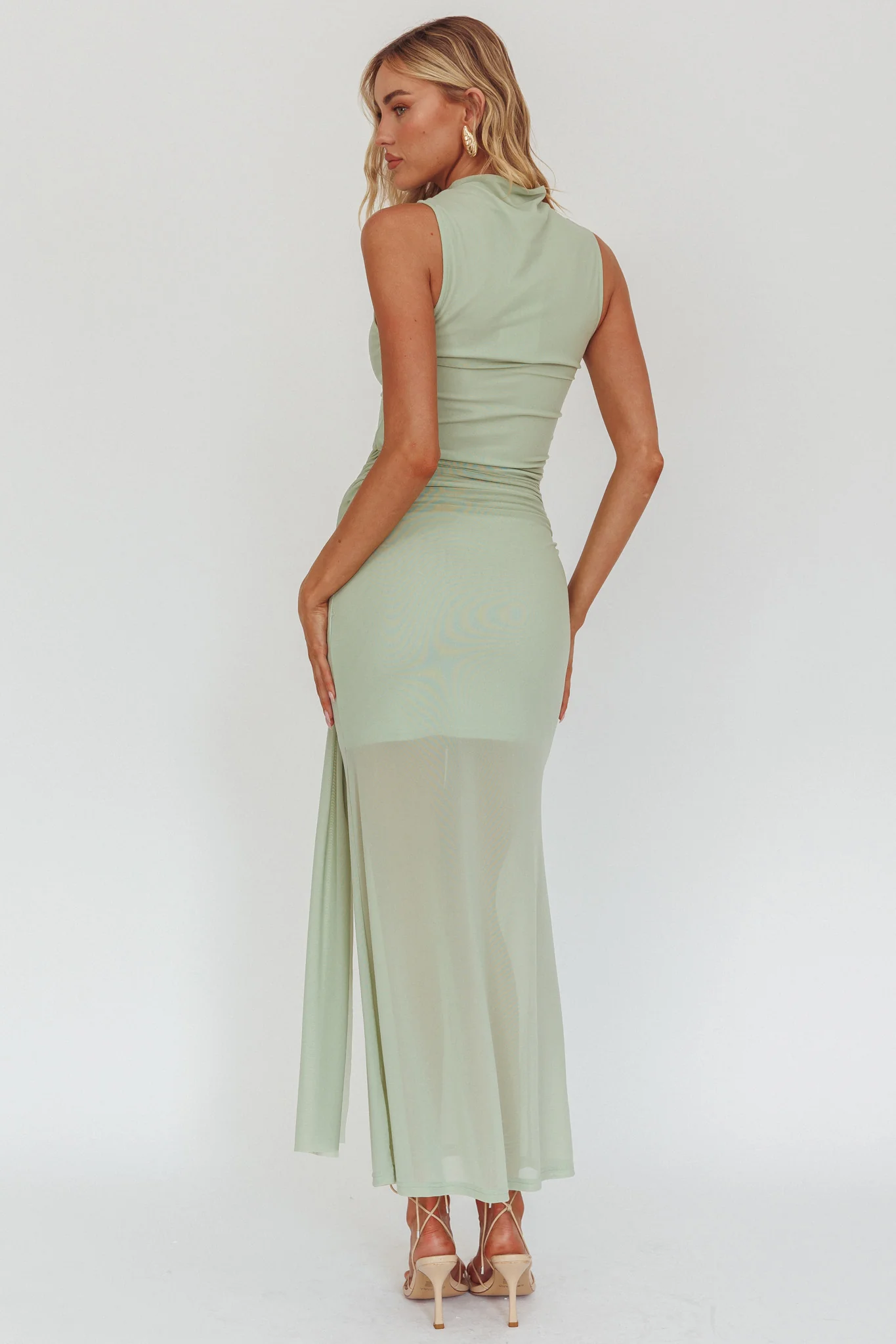 Girl's Night Waist Sash Maxi Dress Sage