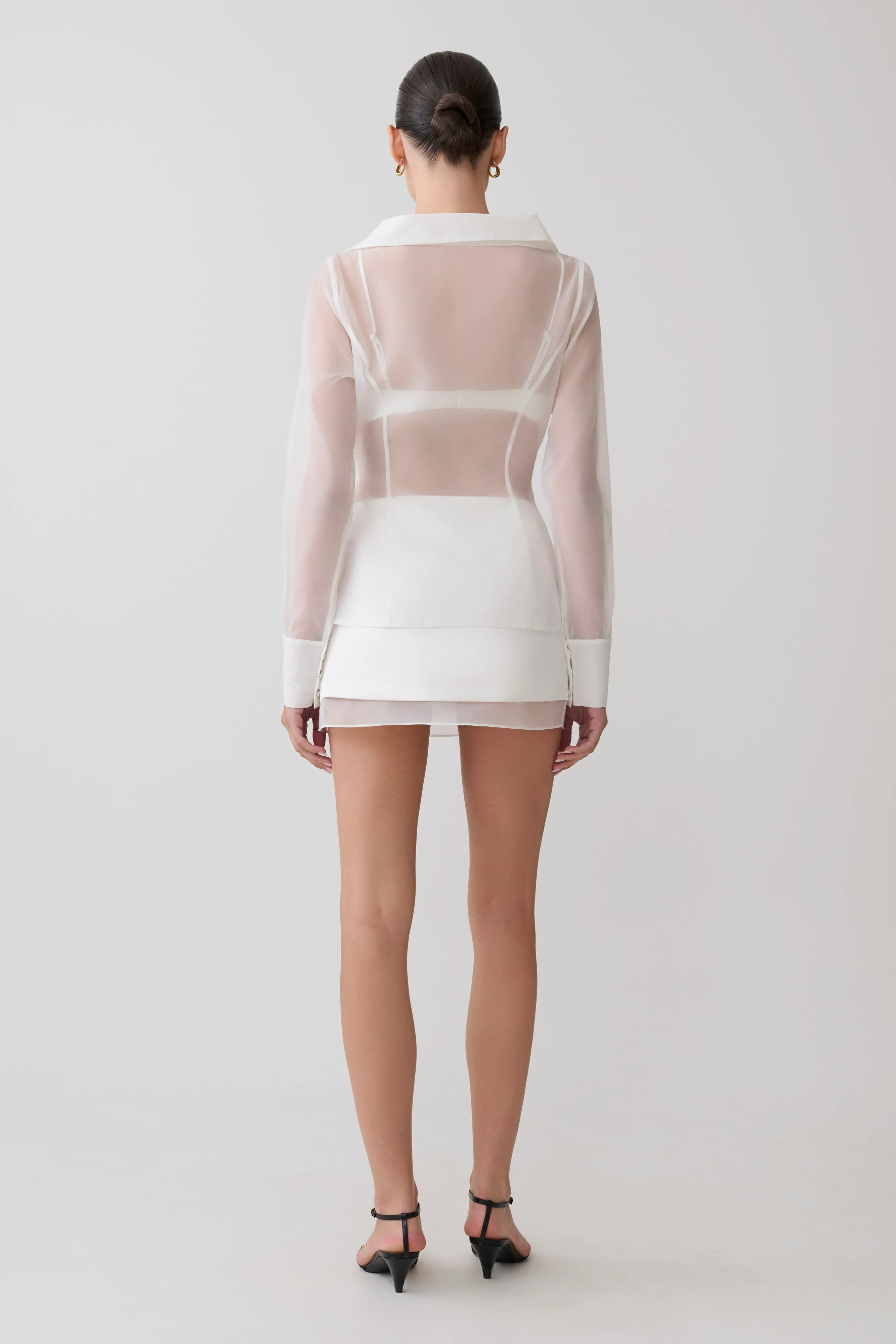 Frankie Satin Mini Skirt - White