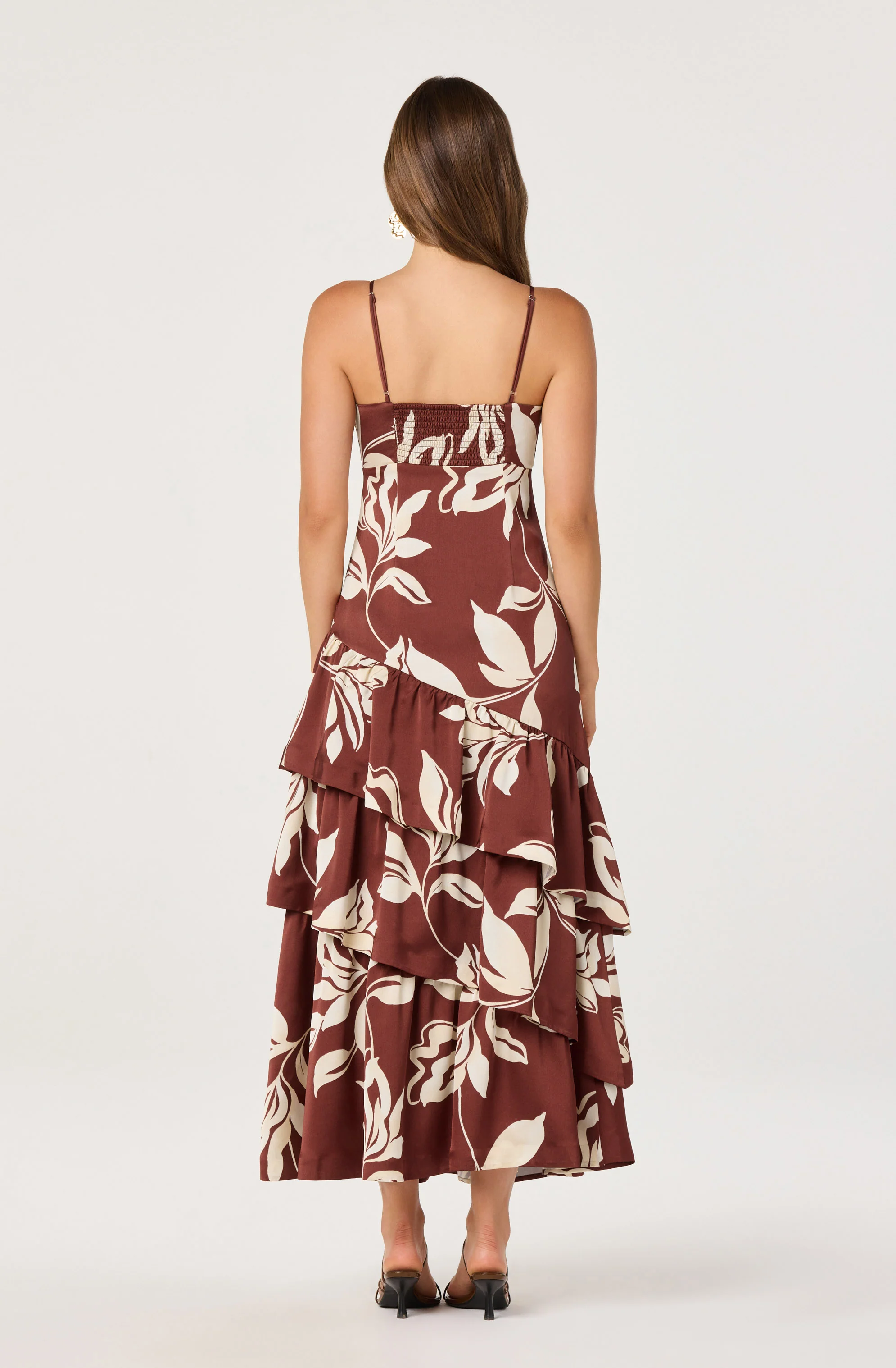 Cassia Twist-Front Satin Maxi Dress