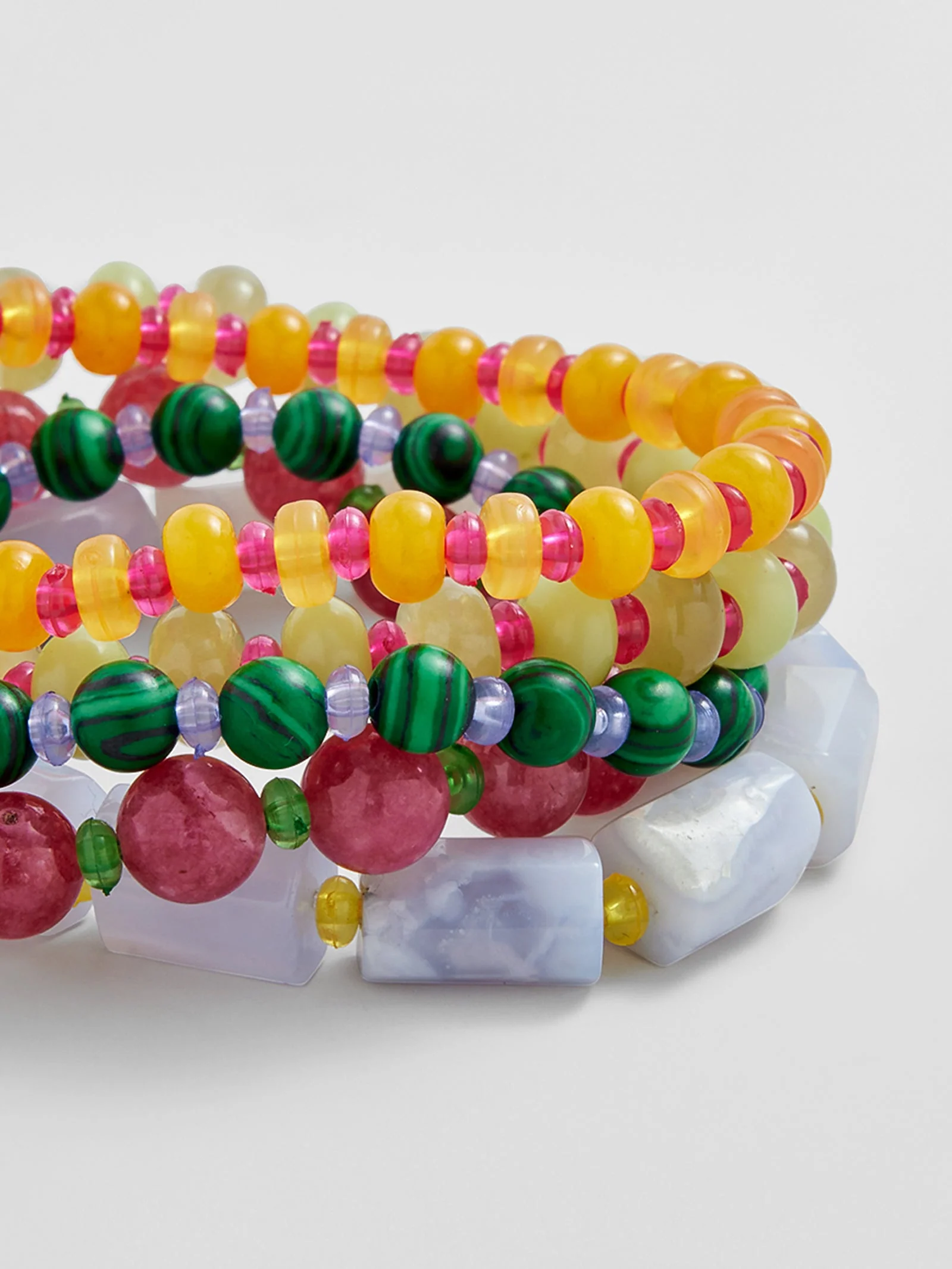 Darcy Semi-Precious Beaded Bracelet Set - Vibrant Multi