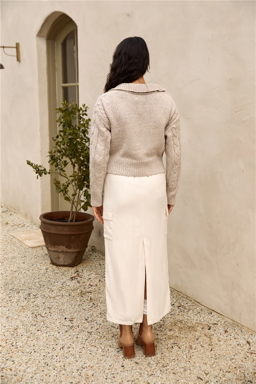SEVEN WONDERS Picilo Long Midi Skirt Stone