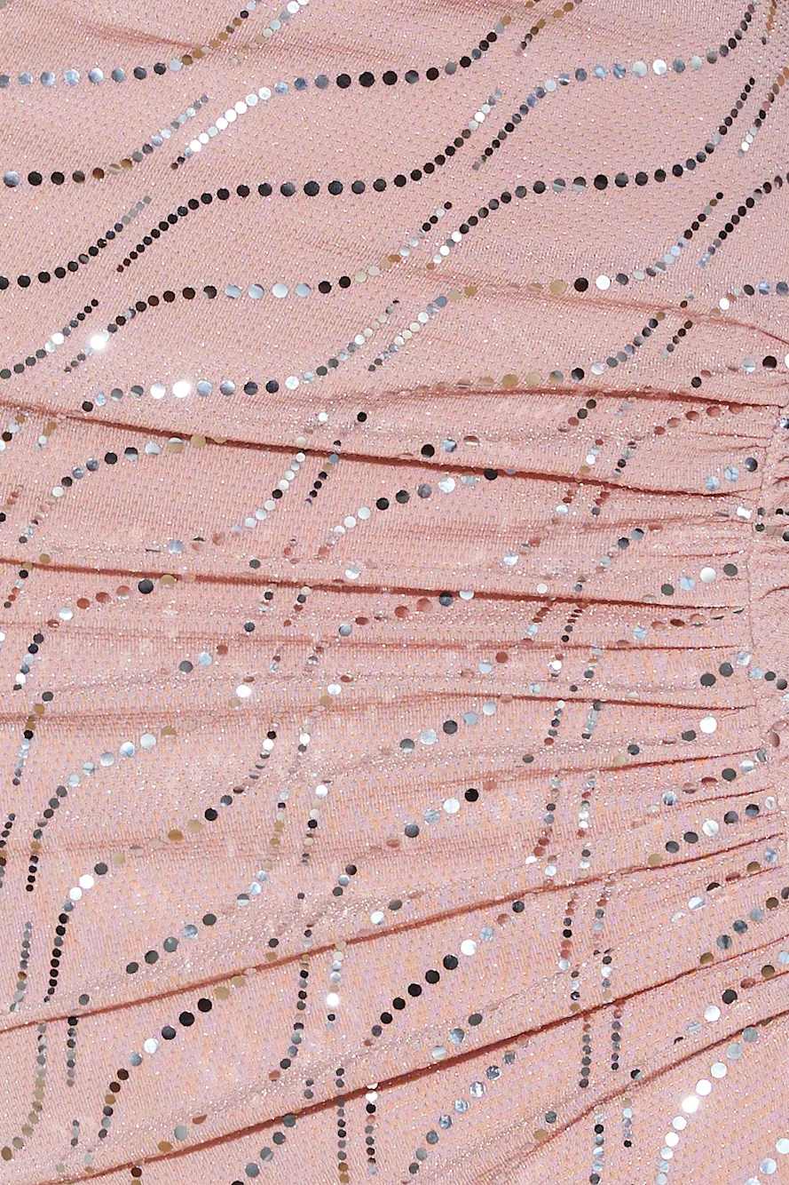 Like A Genie Midi Skirt Blush Shimmer