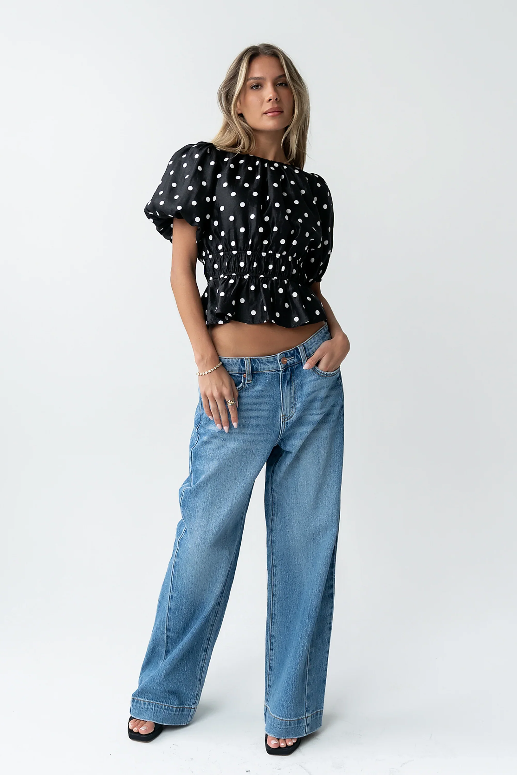 Terri Polka Dot Peplum Top