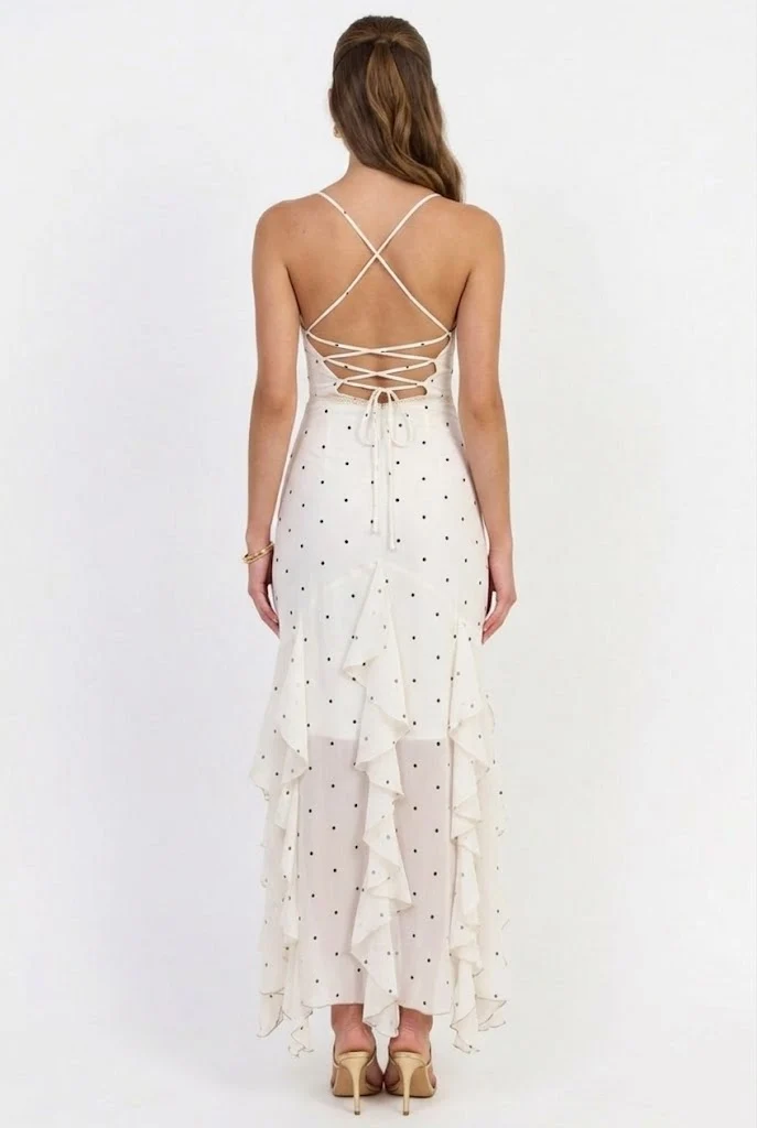 Noir et Blanc Romance Maxi Dress