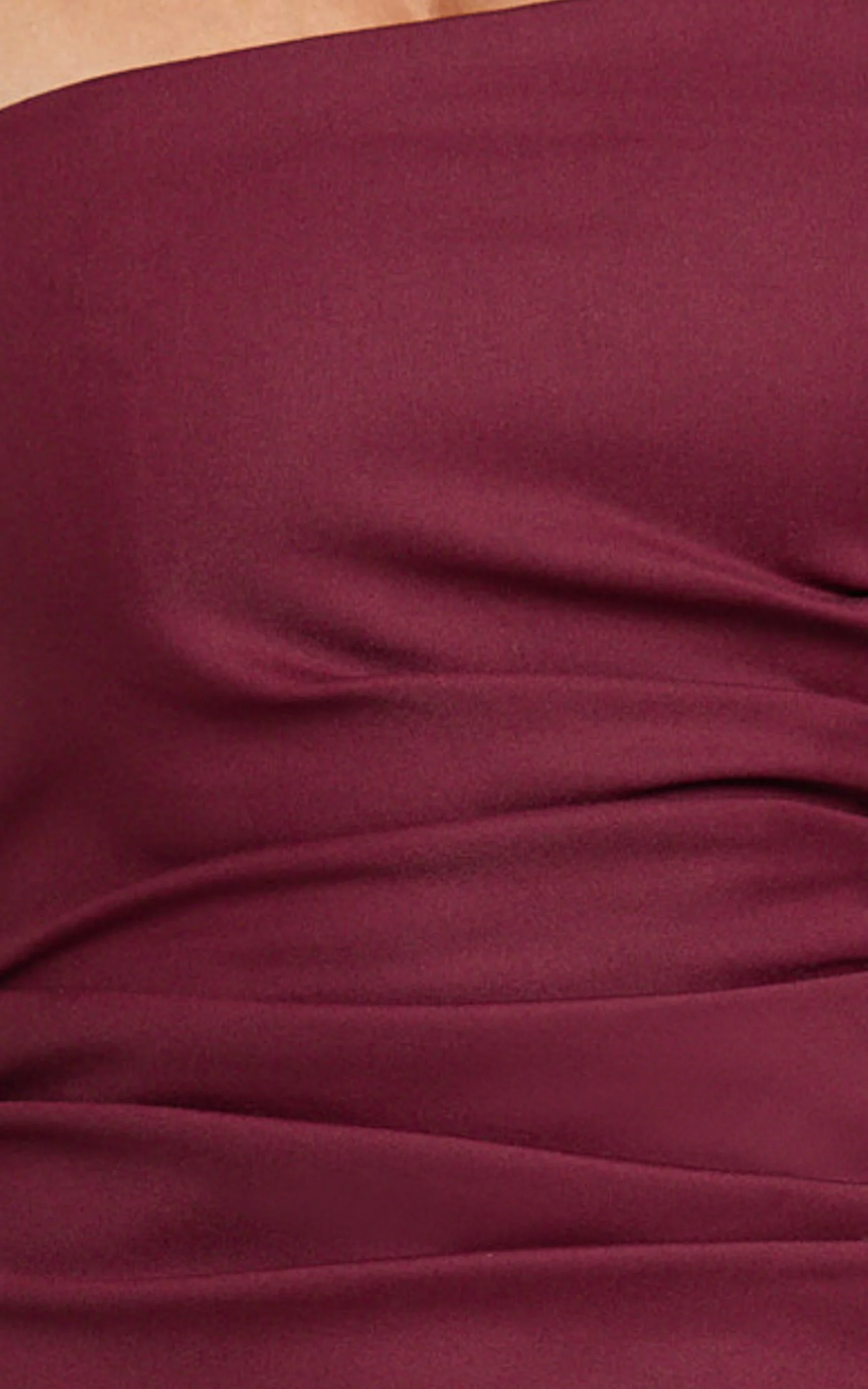 Jamie Maxi Dress - Strapless Ruched Fitted Column Dress in Wine