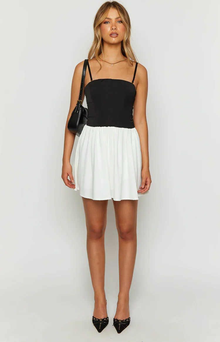 Draven Black And White Corset Mini Dress