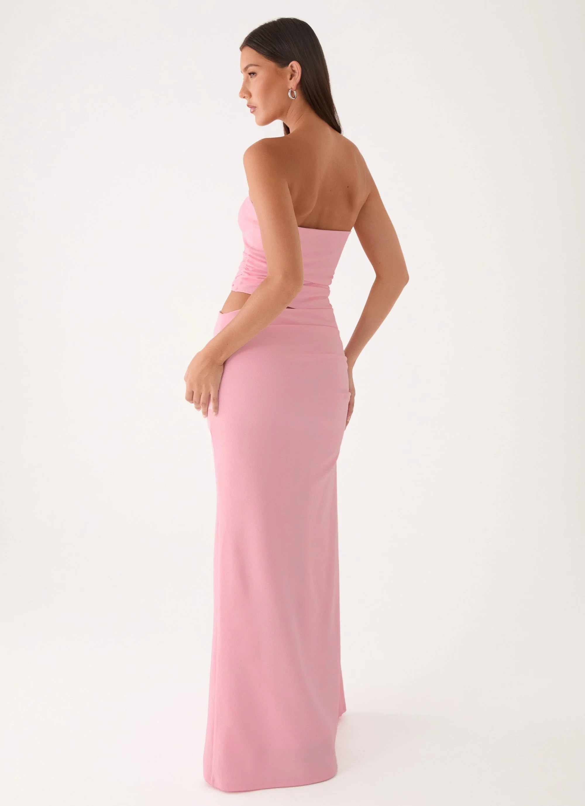 Carella Strapless Maxi Dress - Pink - luluinthesky