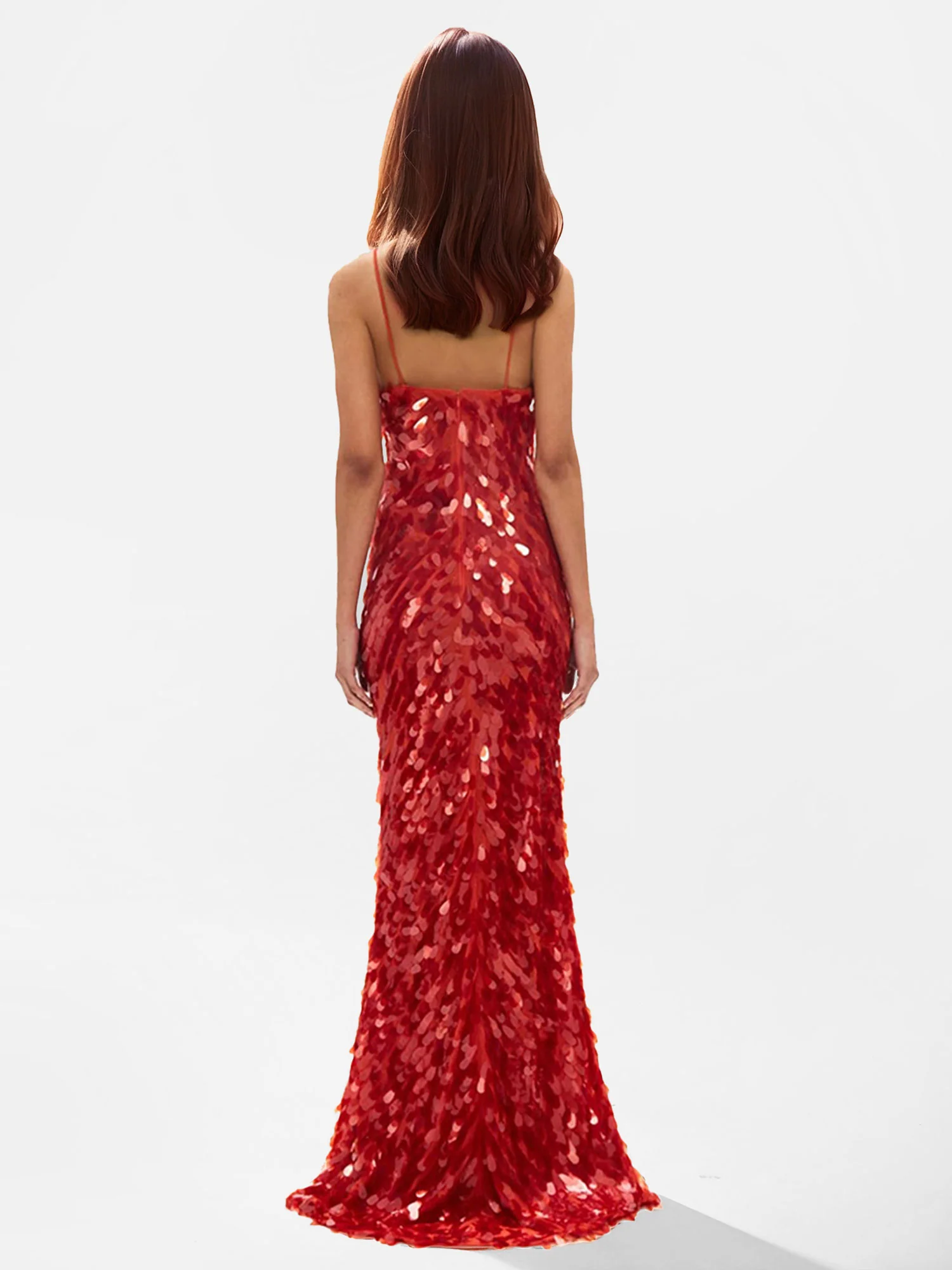 Sequin Plunge Maxi Dress