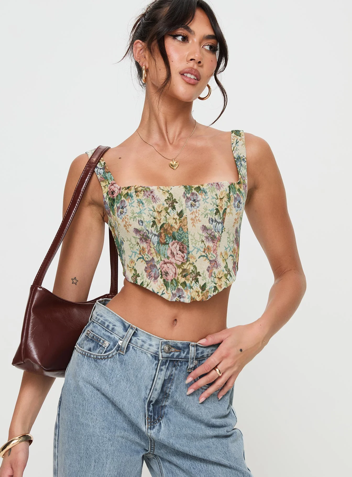 Tender Heart Corset Top Multi