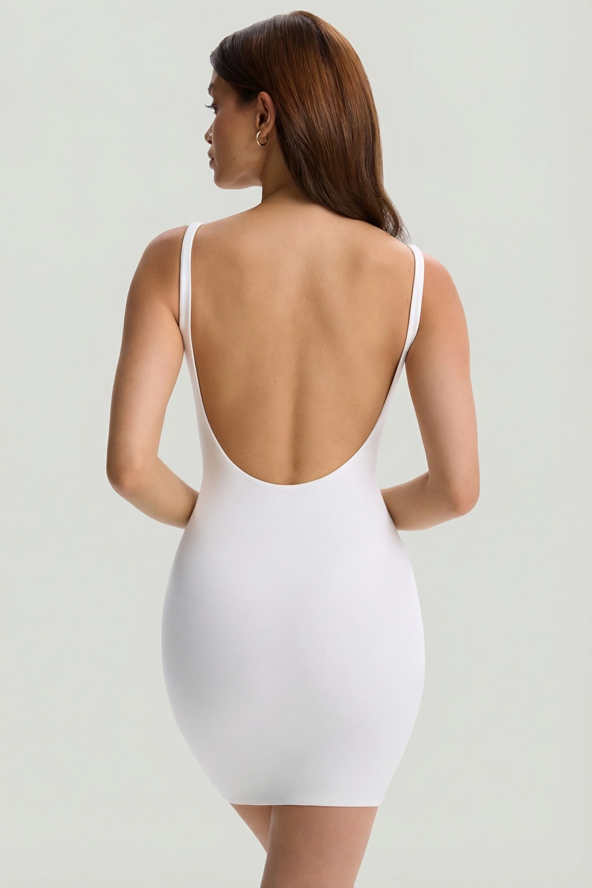 Modal Low-Back Bodycon Mini Dress in White