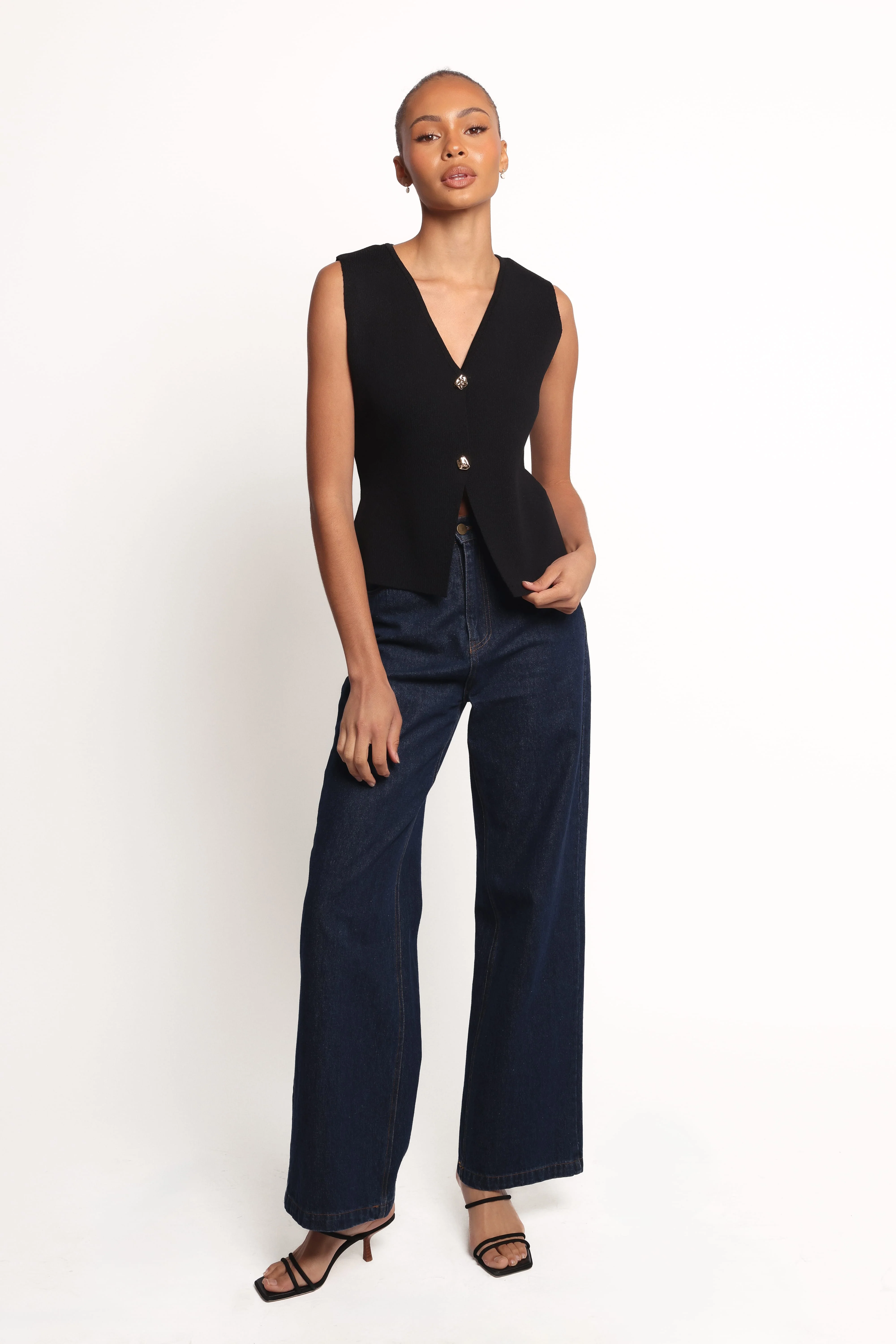 Everlee Knit Vest Top - Black