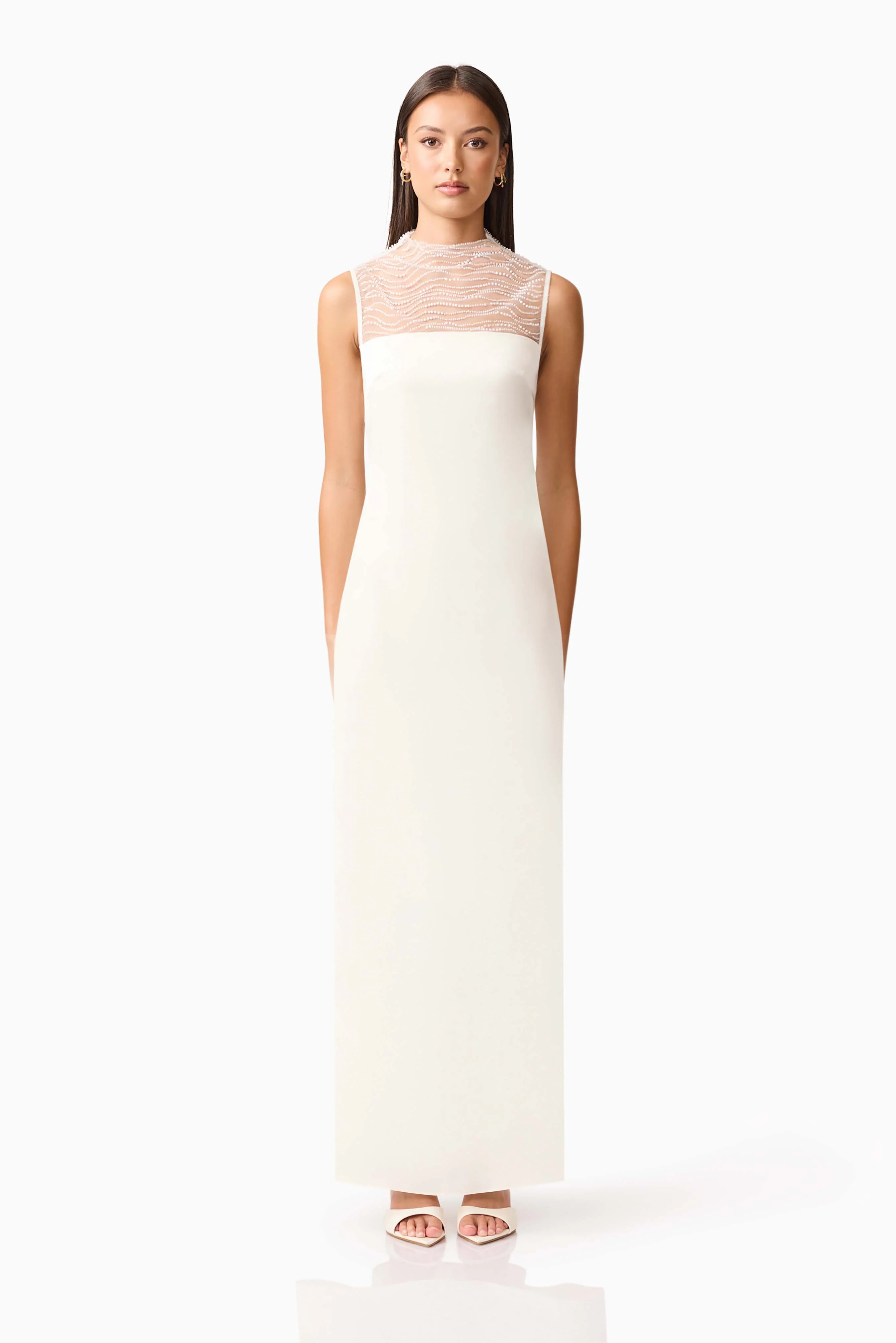 Margot Satin Gown in White
