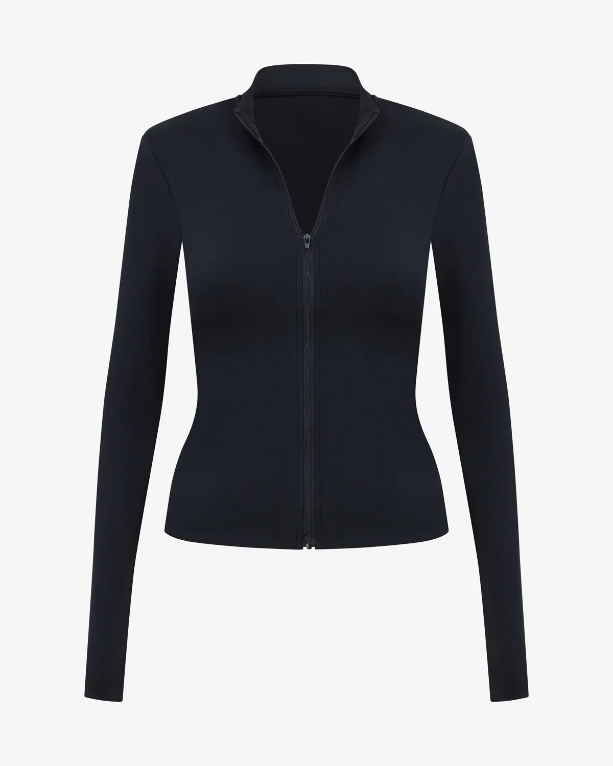 Serenity Longline Zip Up Jacket | Black