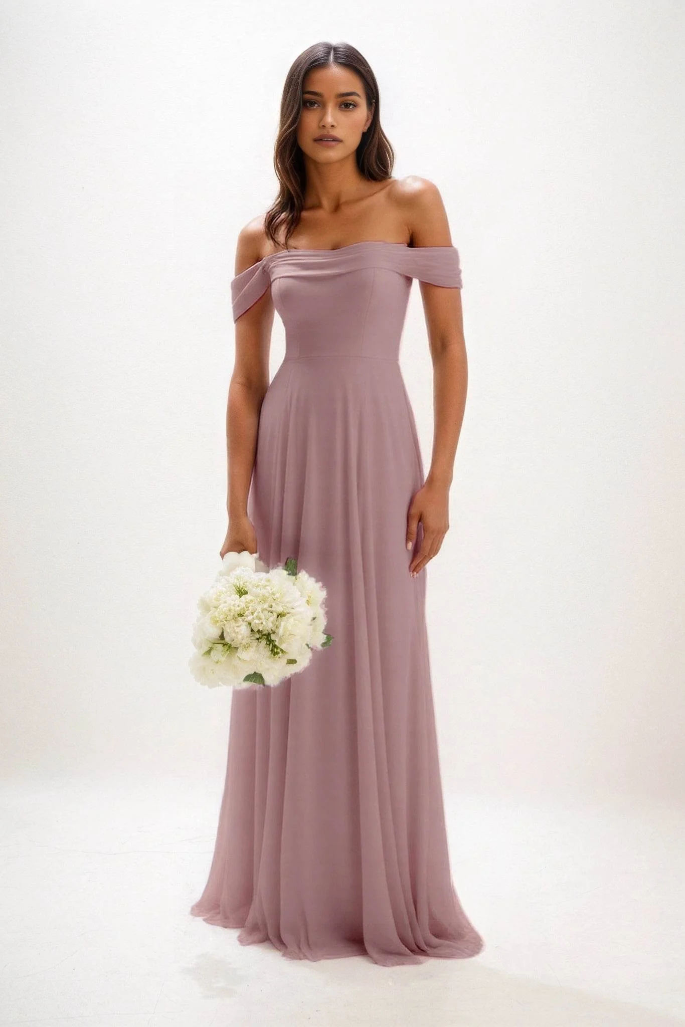 A-Line Maxi Chiffon Bridesmaid Dress CB0857