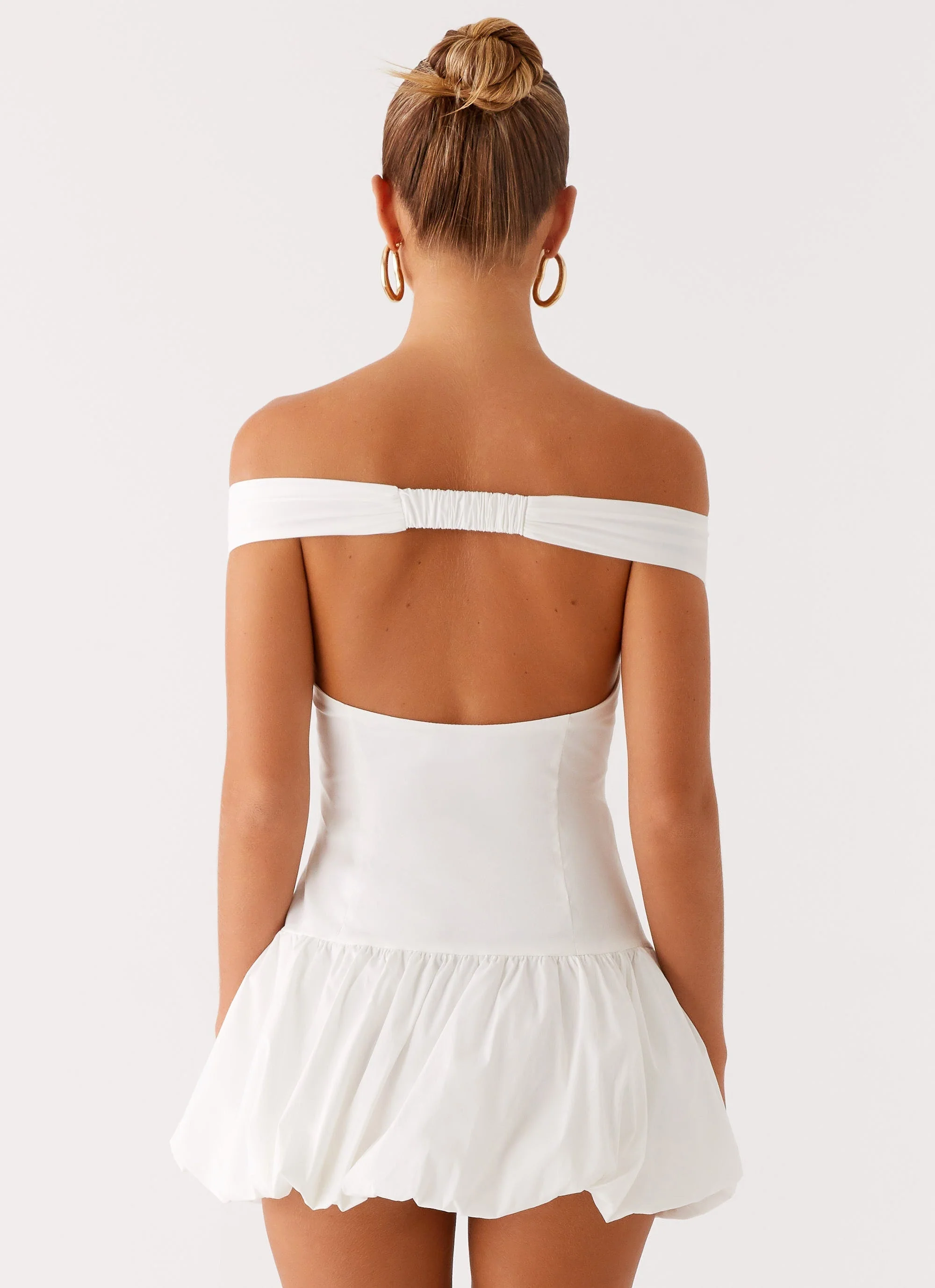 Endless Romance Off Shoulder Mini Dress - White - luluinthesky