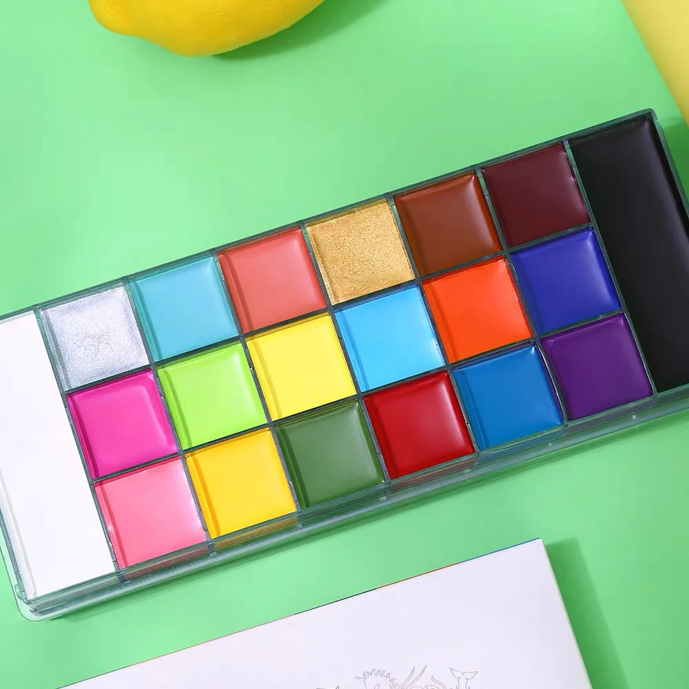 UCANBE Halloween Face Paint Palette – 20 Color Professional Body & Face Paint Makeup Kit for Costume, Cosplay & SFX