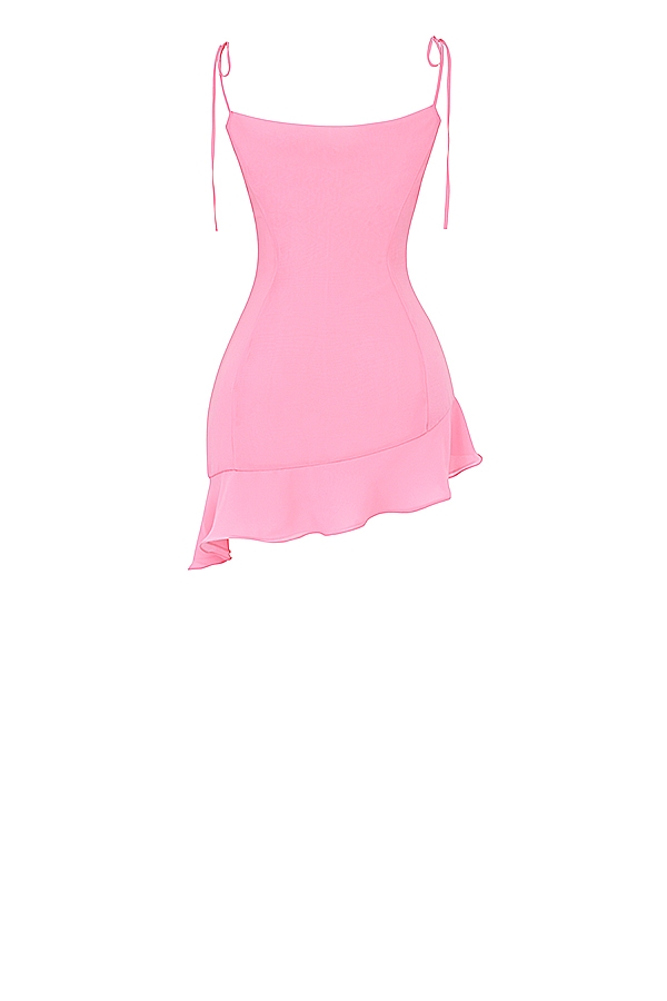 French Pink Ruffle Mini Dress