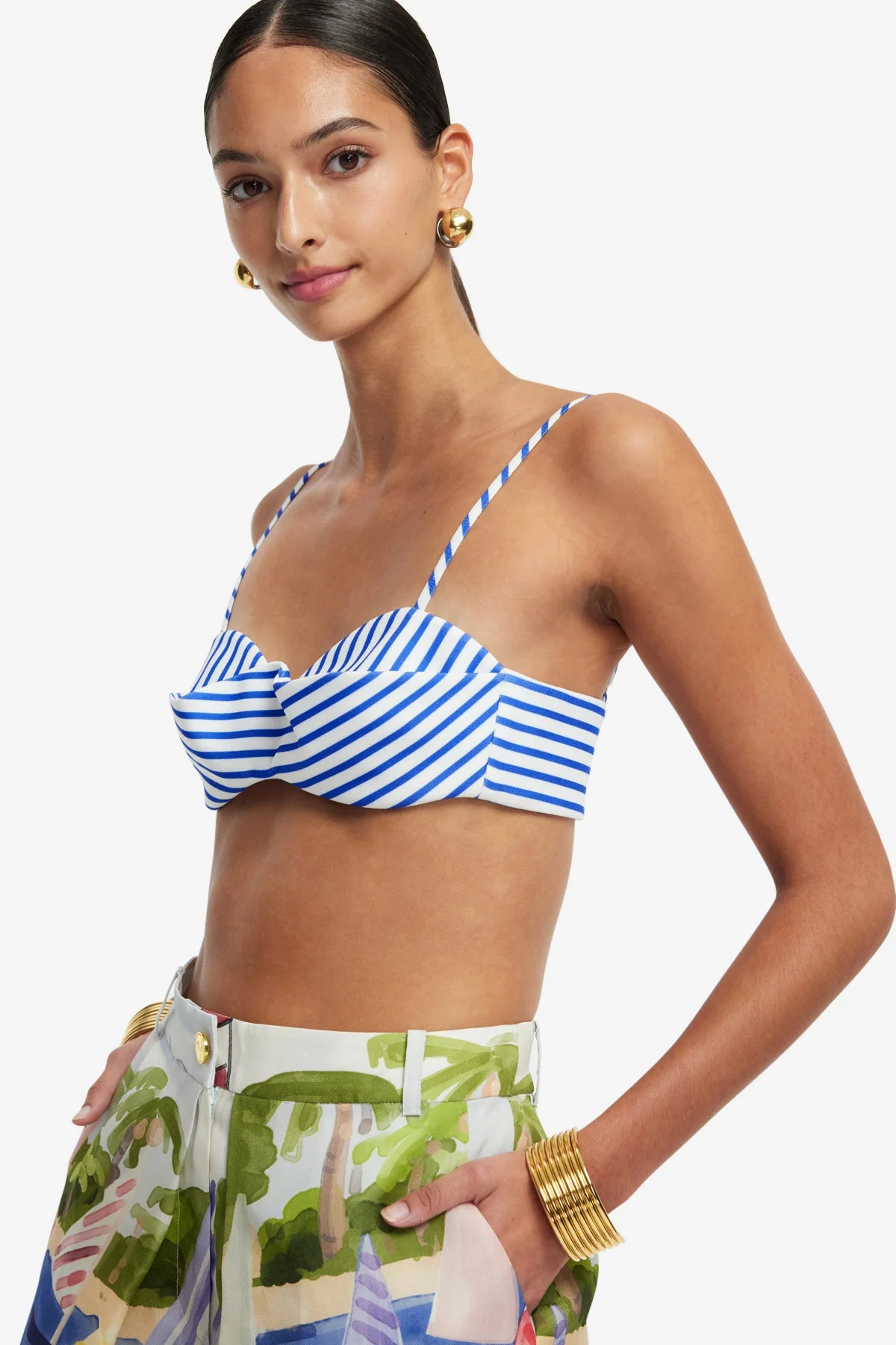 Julia Striped Bralette - Navy