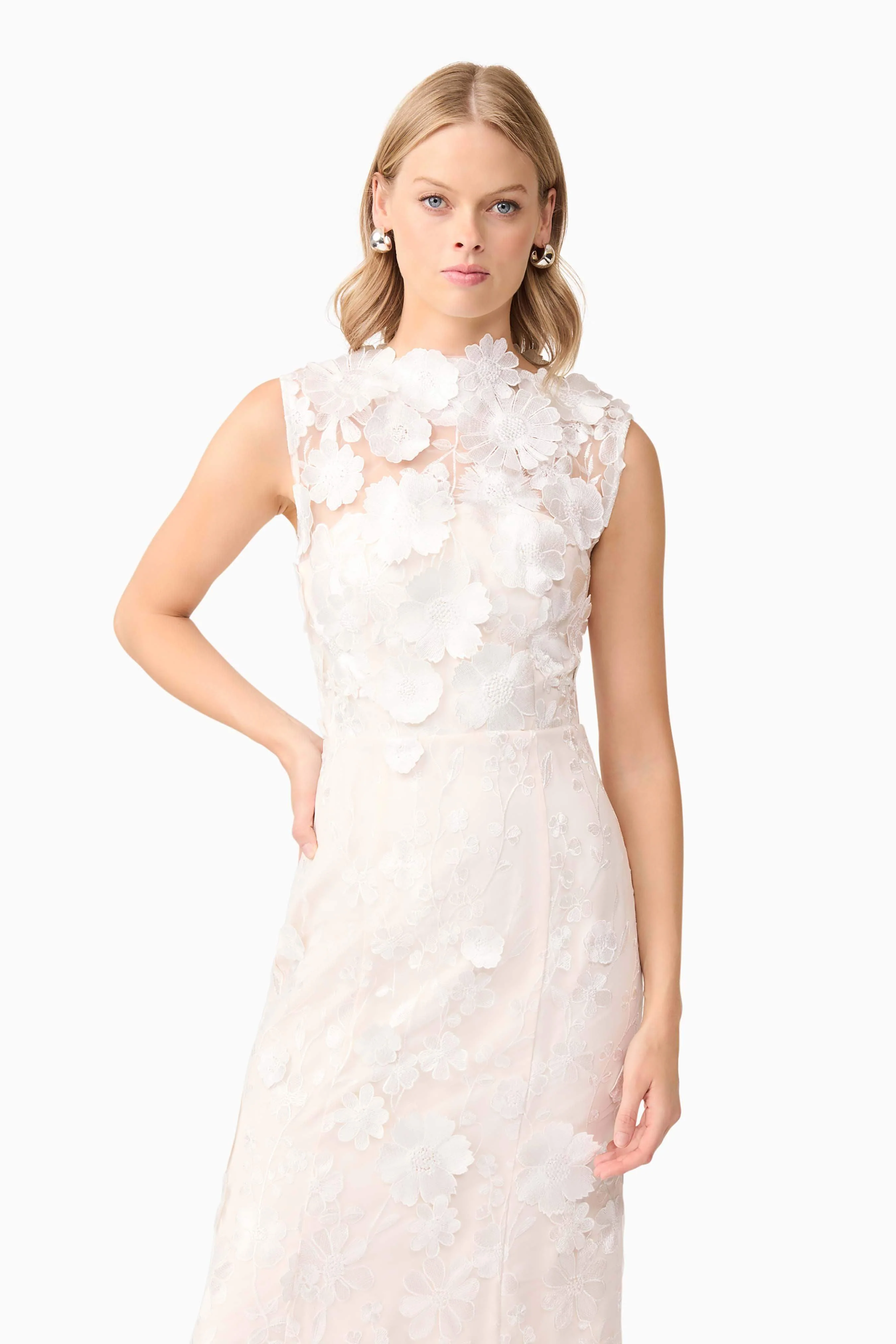 Yvette 3D Gown in White